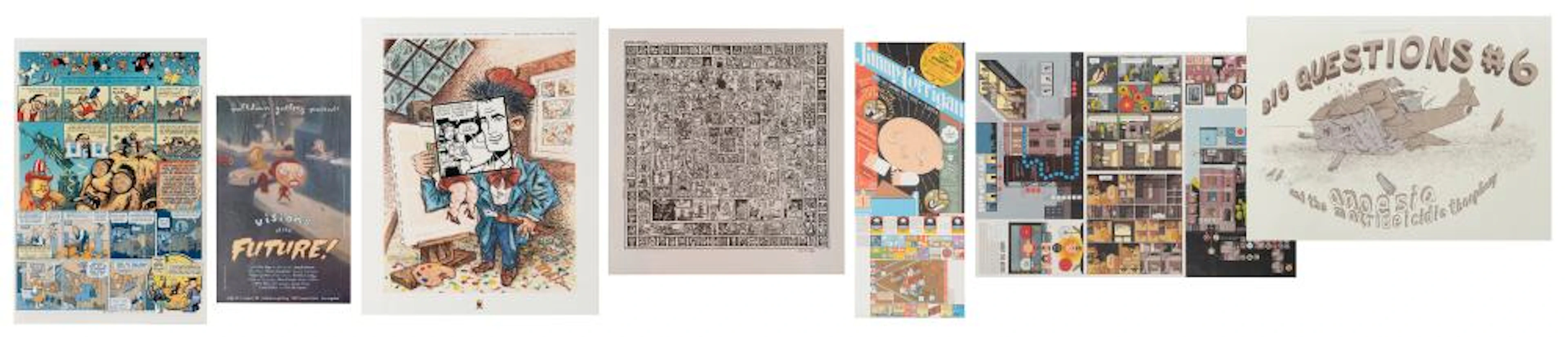 Lot of 7 Comics and Cartoonists Prints and Posters. Include...