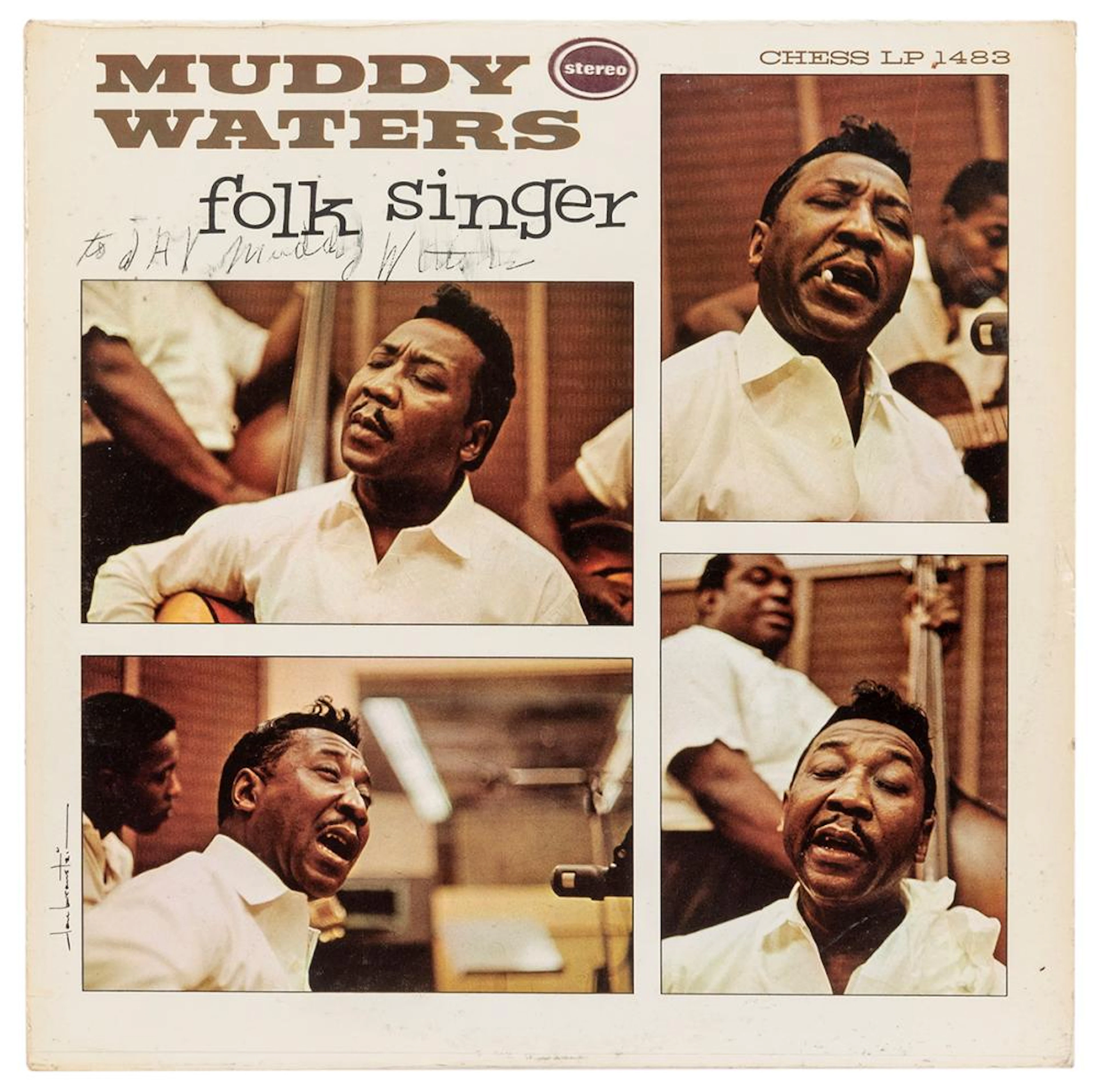 Muddy Waters Signed Album. Folk Singer. Chess Records, 1964...