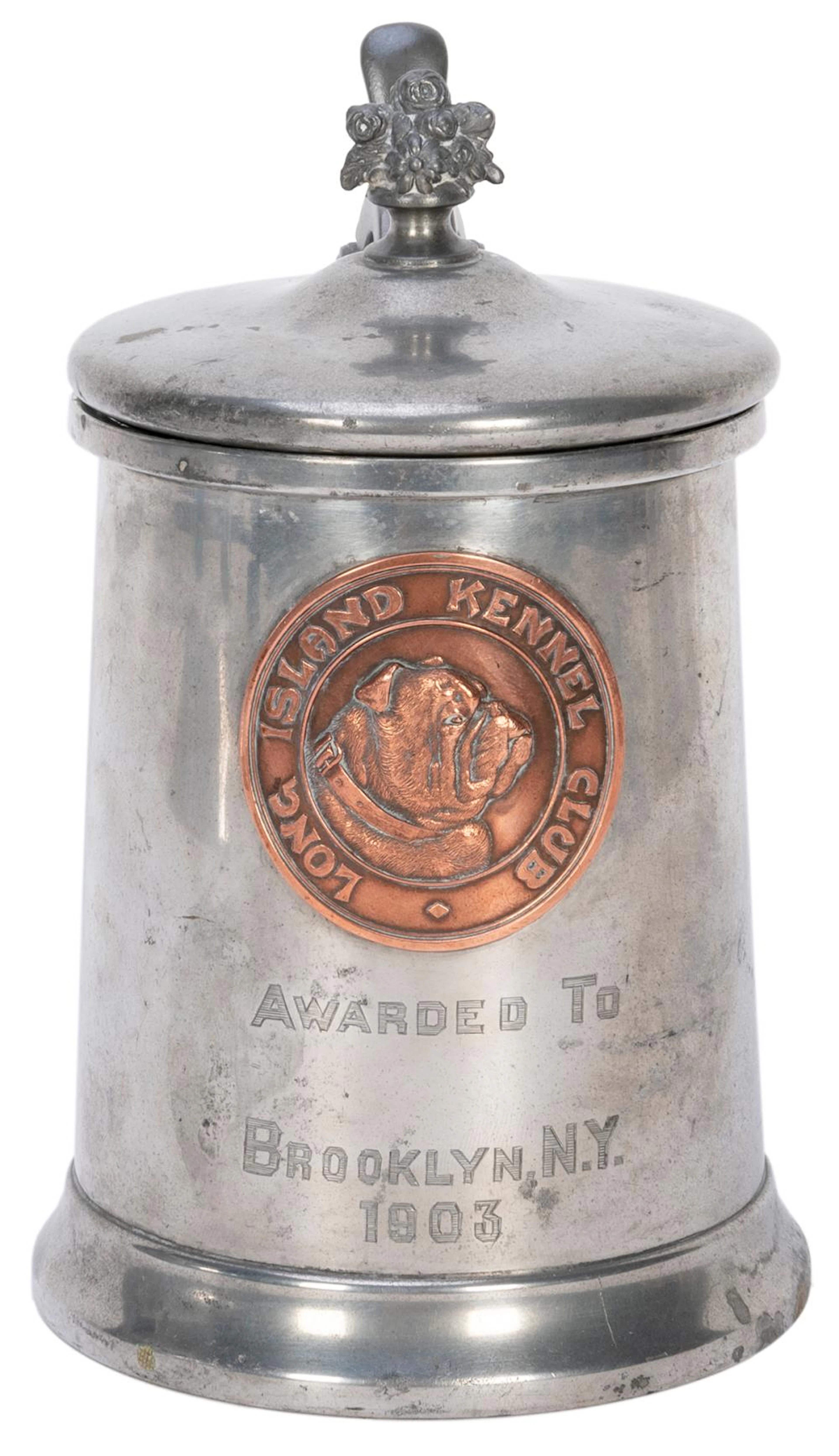 [FARGO FAMILY]. LONG ISLAND KENNEL CLUB TANKARD TROPHY AND ...