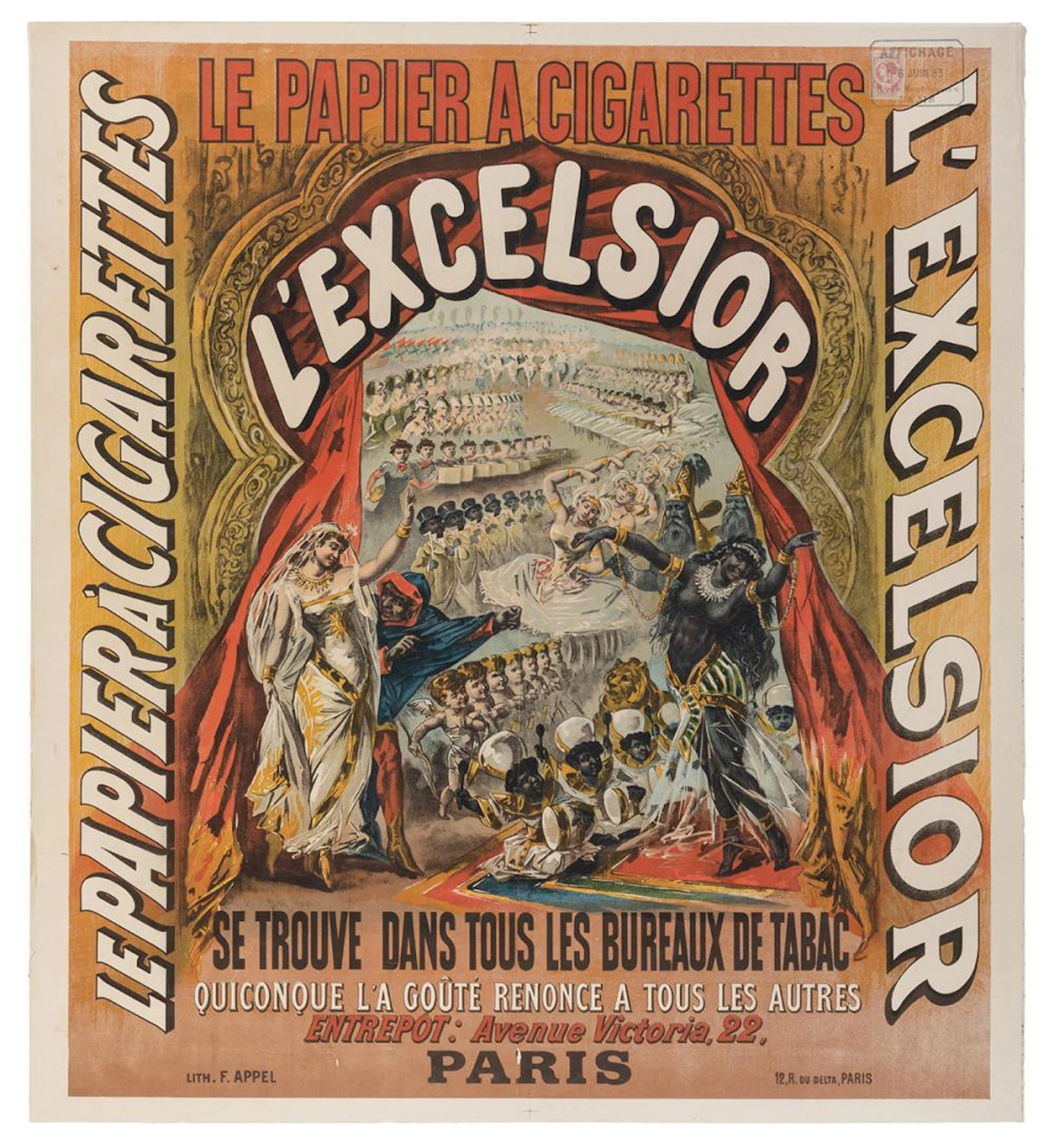 L?Excelsior / Papier a Cigarettes. Paris: F. Appel, (1883)....