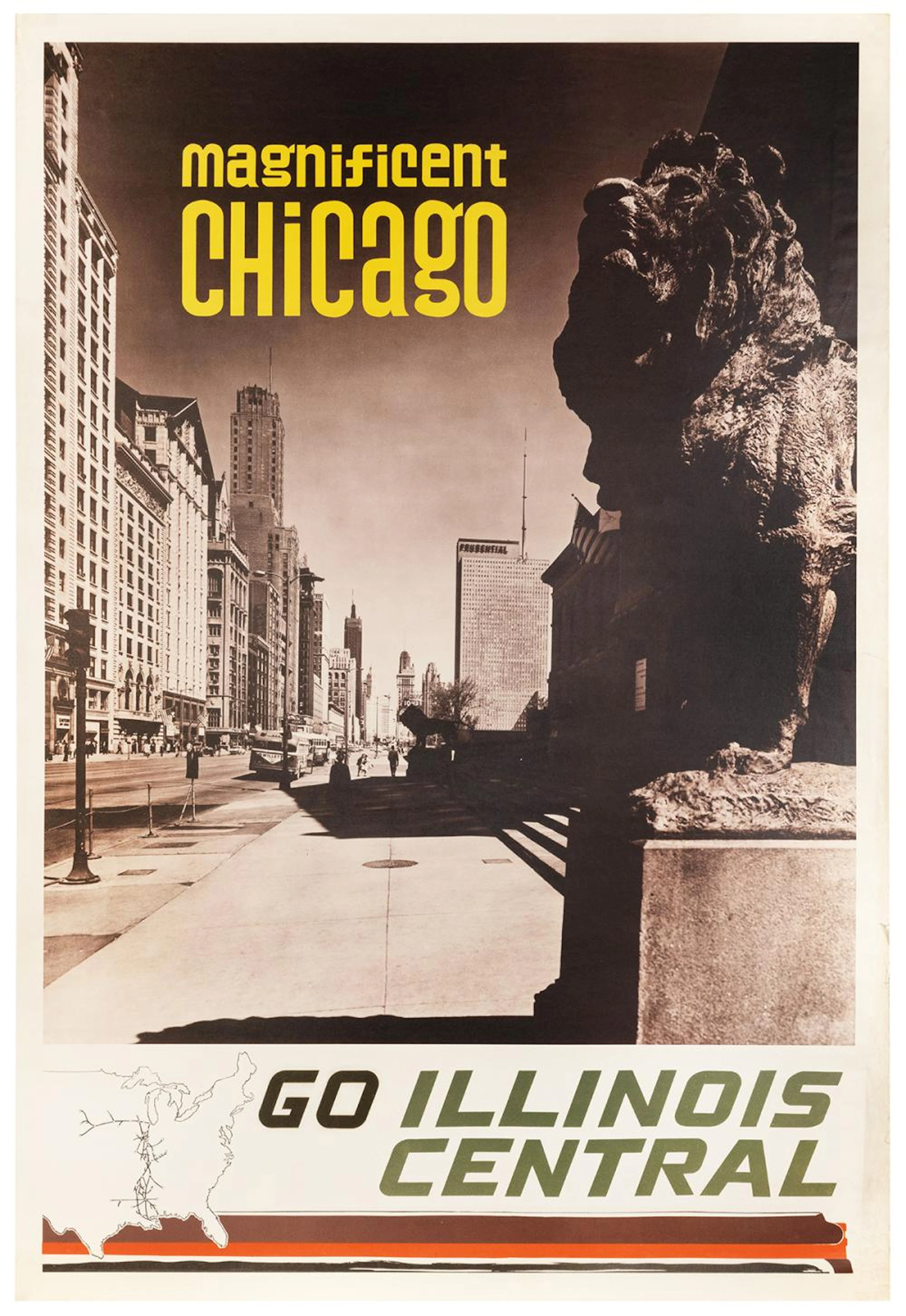 Magnificent Chicago / Illinois Central. Circa 1950s. Photog...