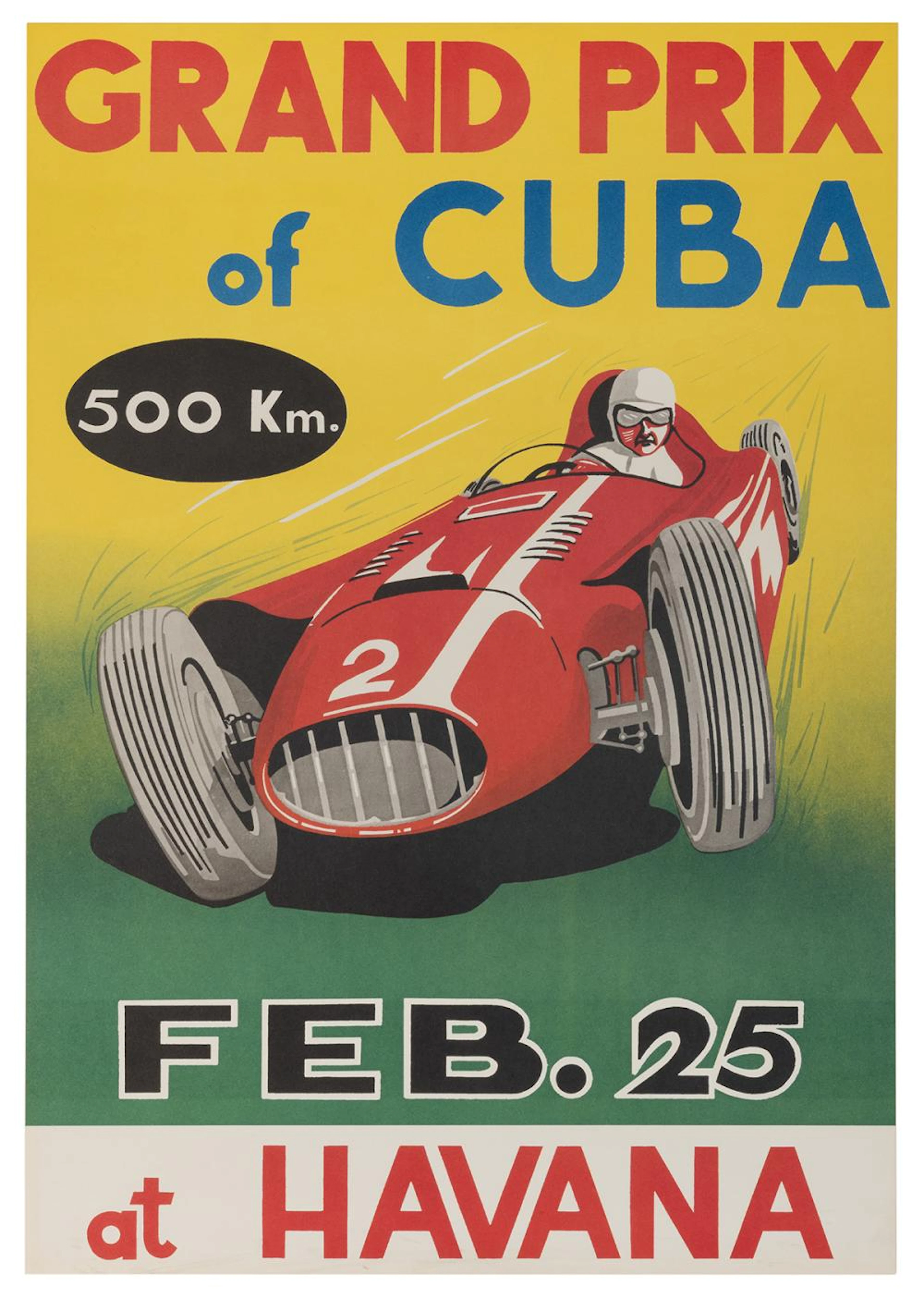 Grand Prix of Cuba. 1958/printed ca. 1960s/70s. Color offse...