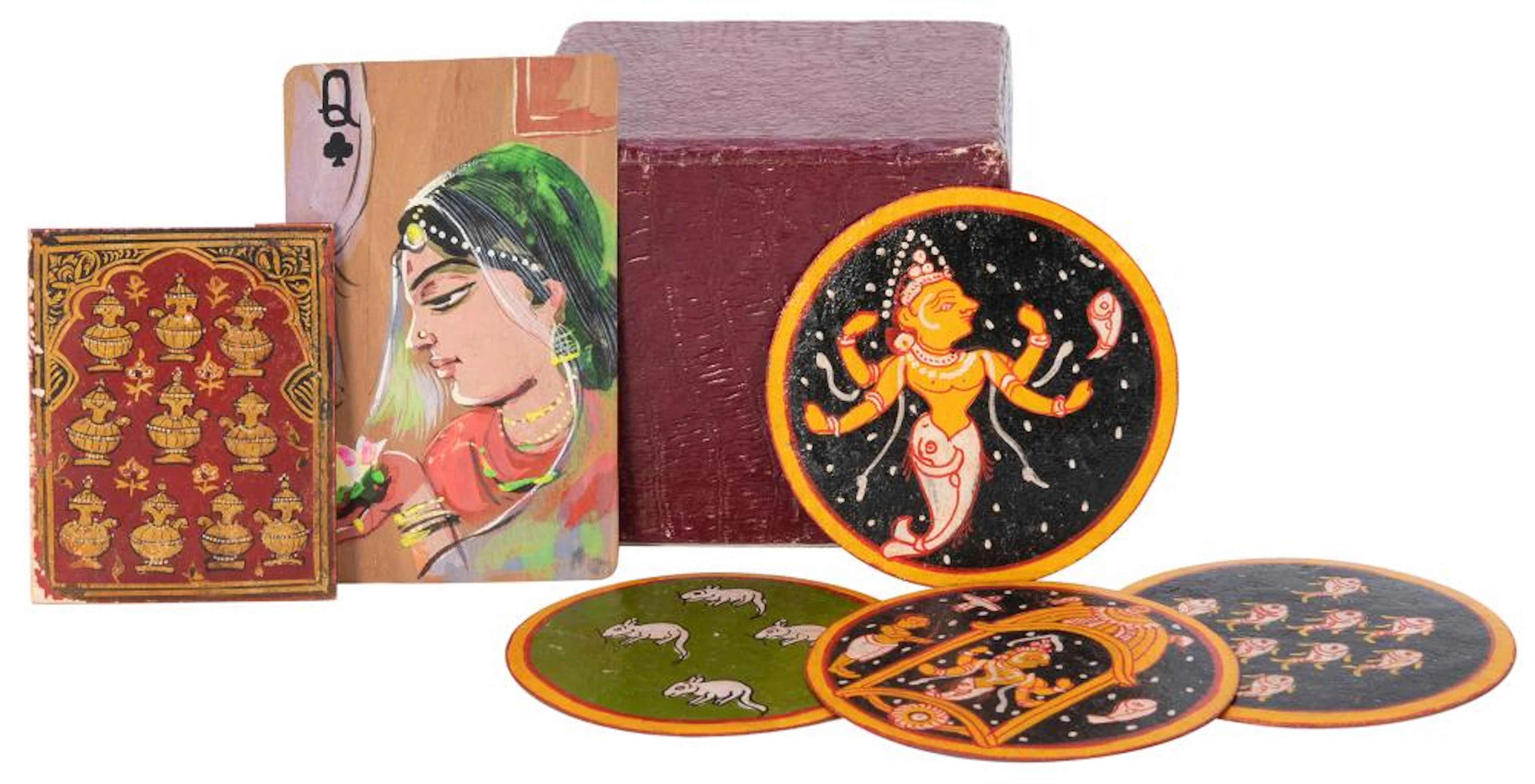 [INDIA]. A group of Indian playing cards. Including a deck ...