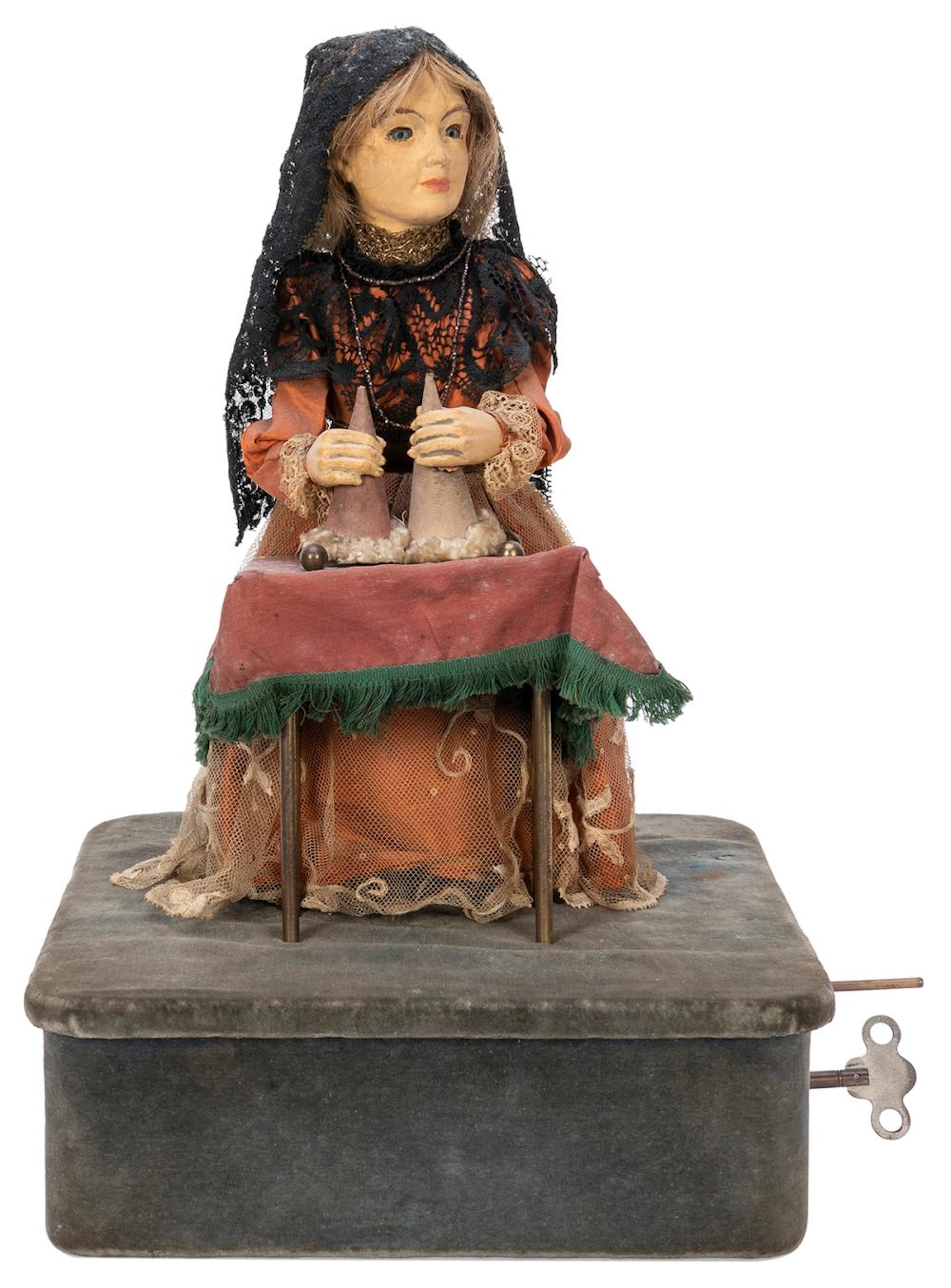 Gypsy Magician Automaton. Circa 1940. Diminutive figure in ...