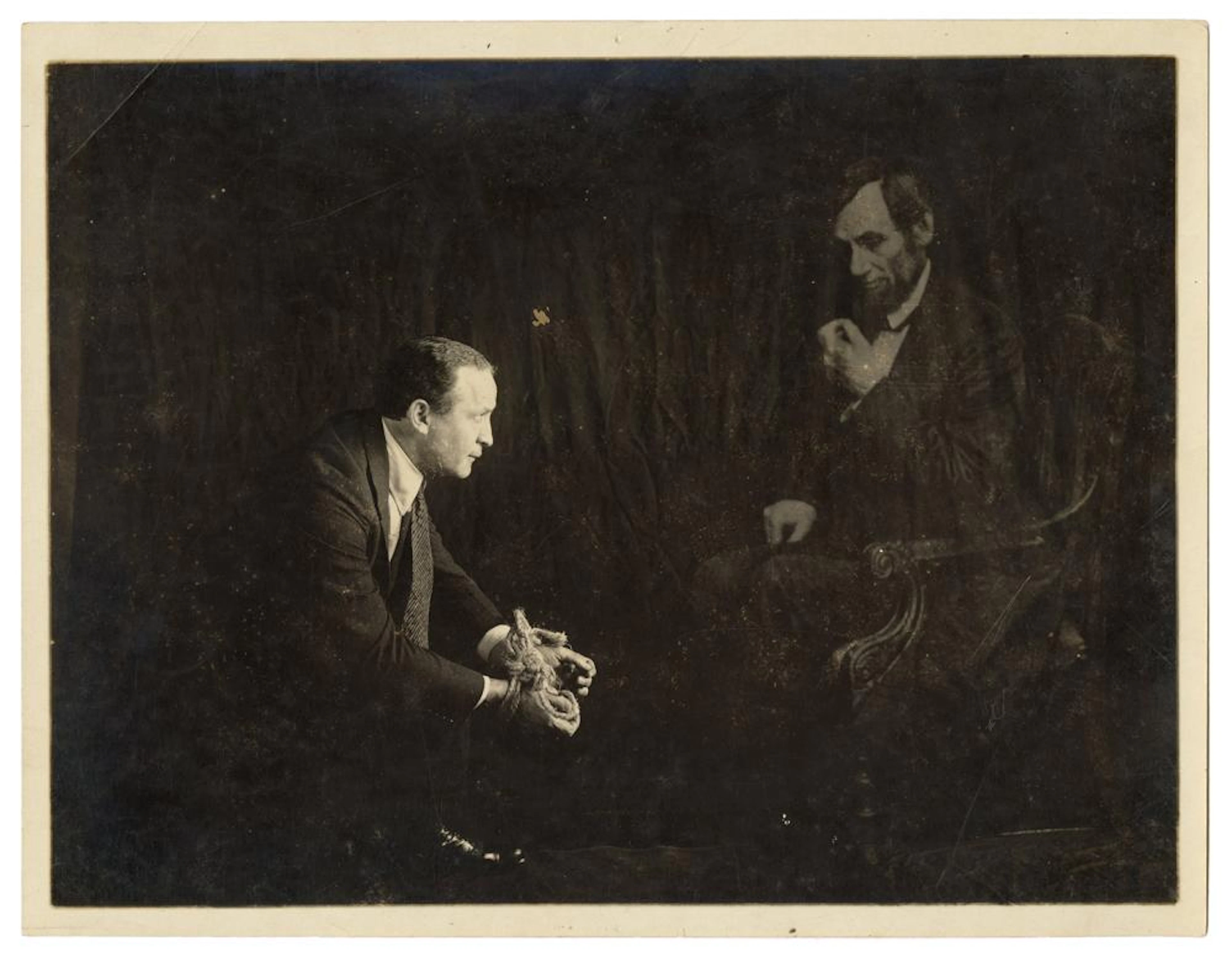 Houdini, Harry (Ehrich Weisz). Spirit photograph with Abrah...