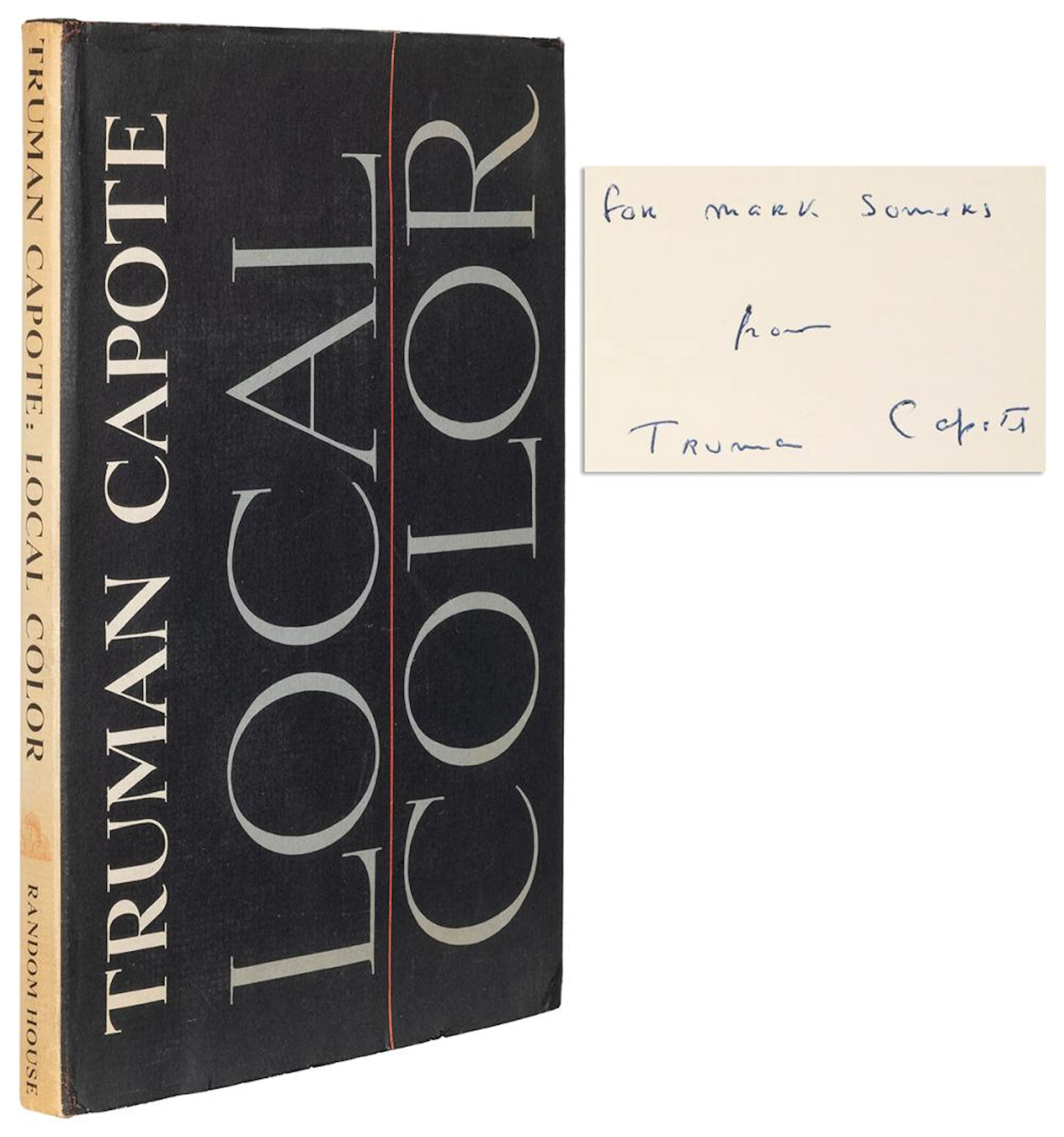 CAPOTE, Truman (1924?1984). Local Color. New York: Random H...