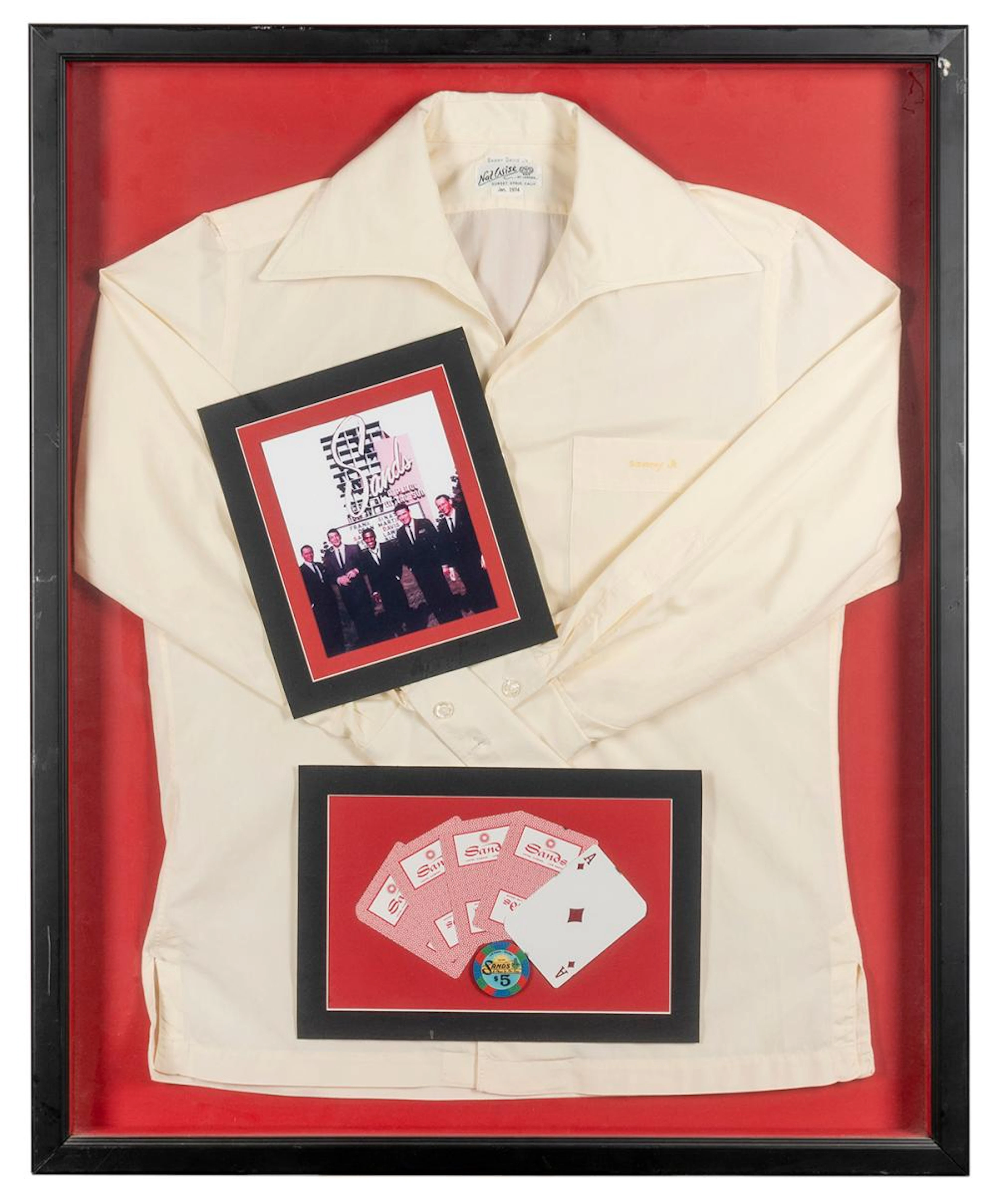 Sammy Davis Jr. Custom Shirt. A pale yellow button-down shi...