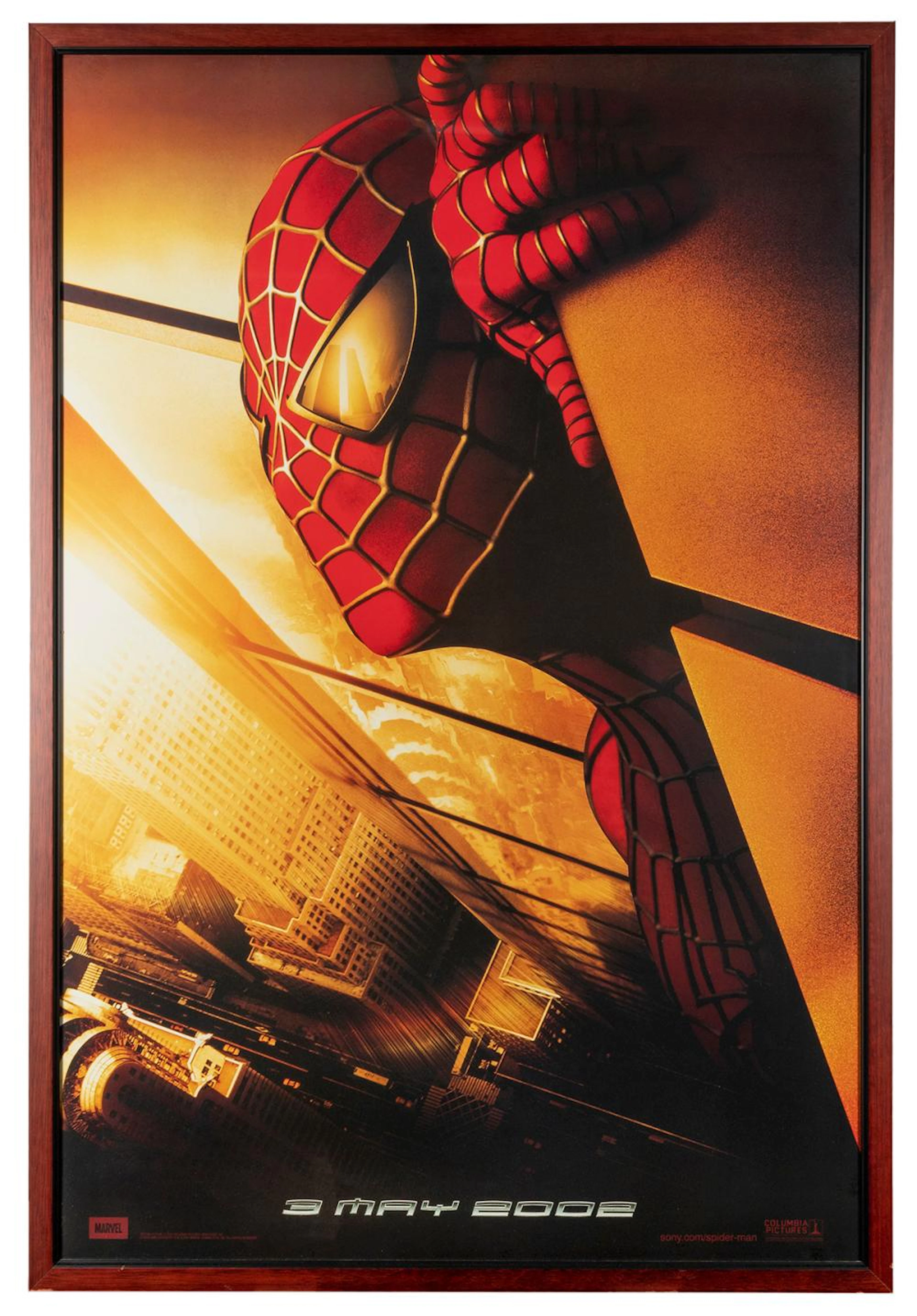 Spiderman 2002 Advance One-Sheet Poster. Framed one sheet (...