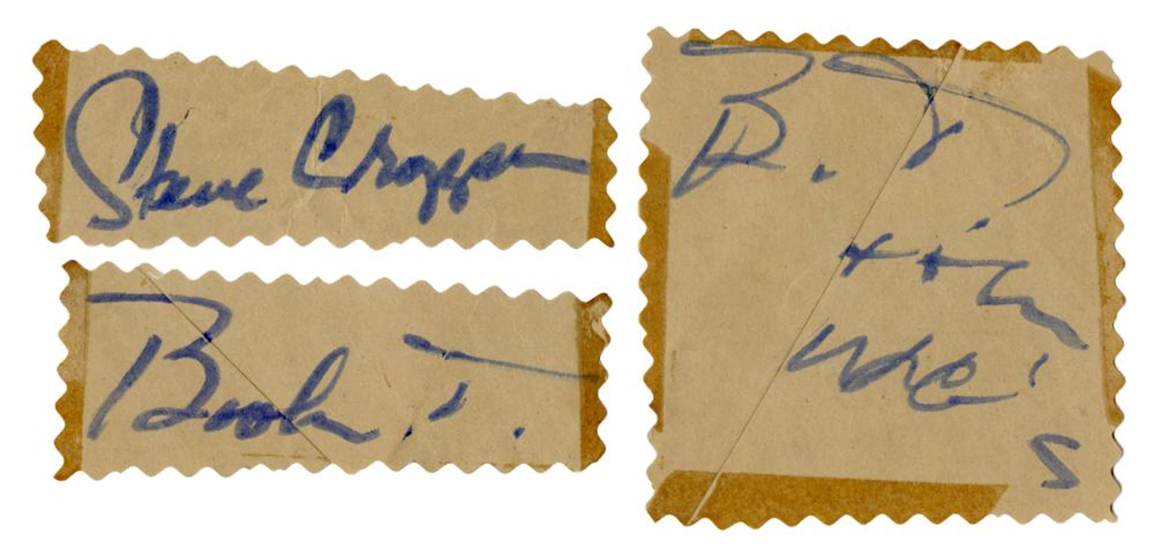 [BOOKER T AND THE M.G.?S]. Three Sheets of Paper with Signa...