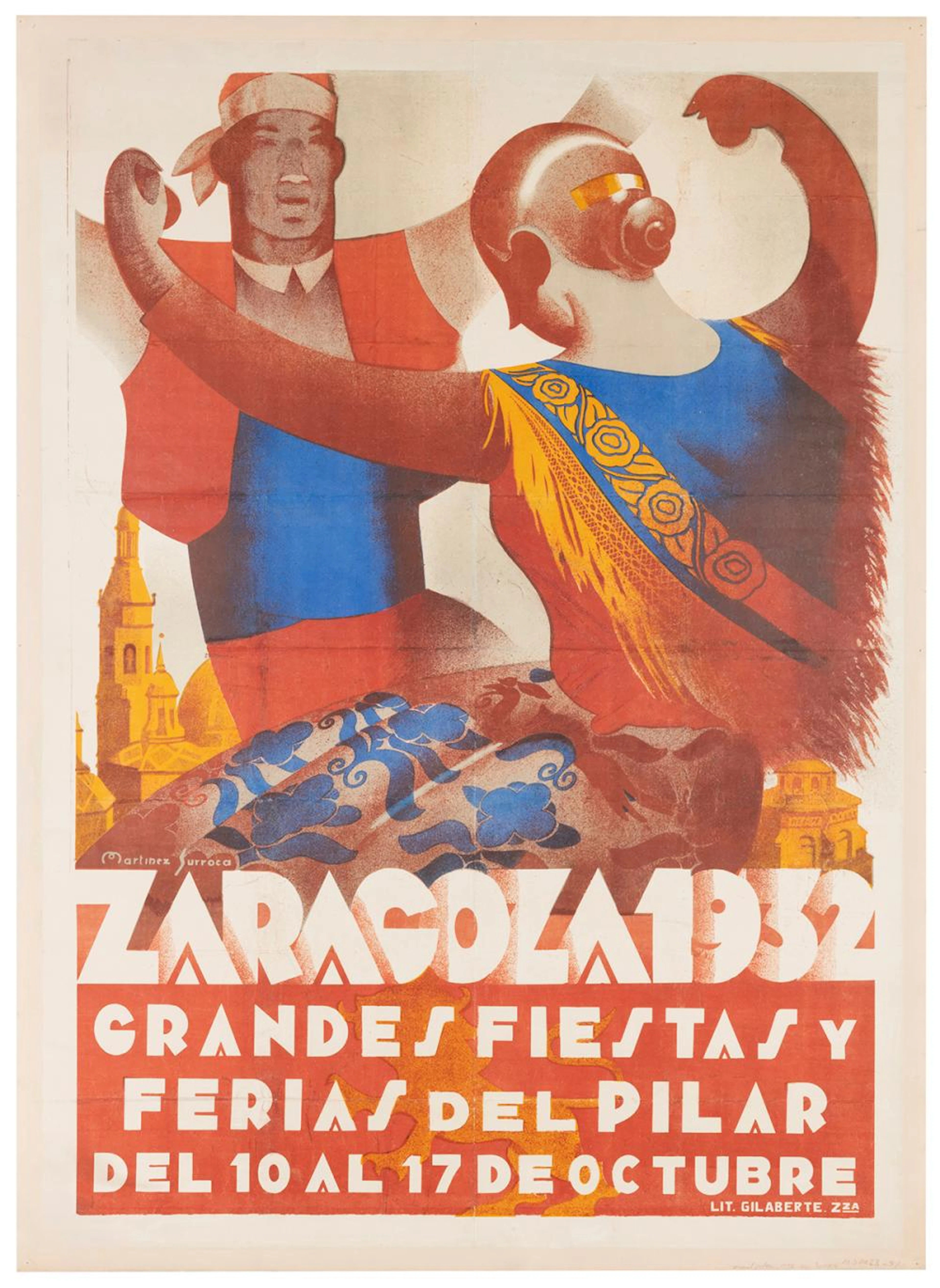 SURROCA, Martinez (1902-1967). Zaragoza. 1932. Lit. Gilaber...