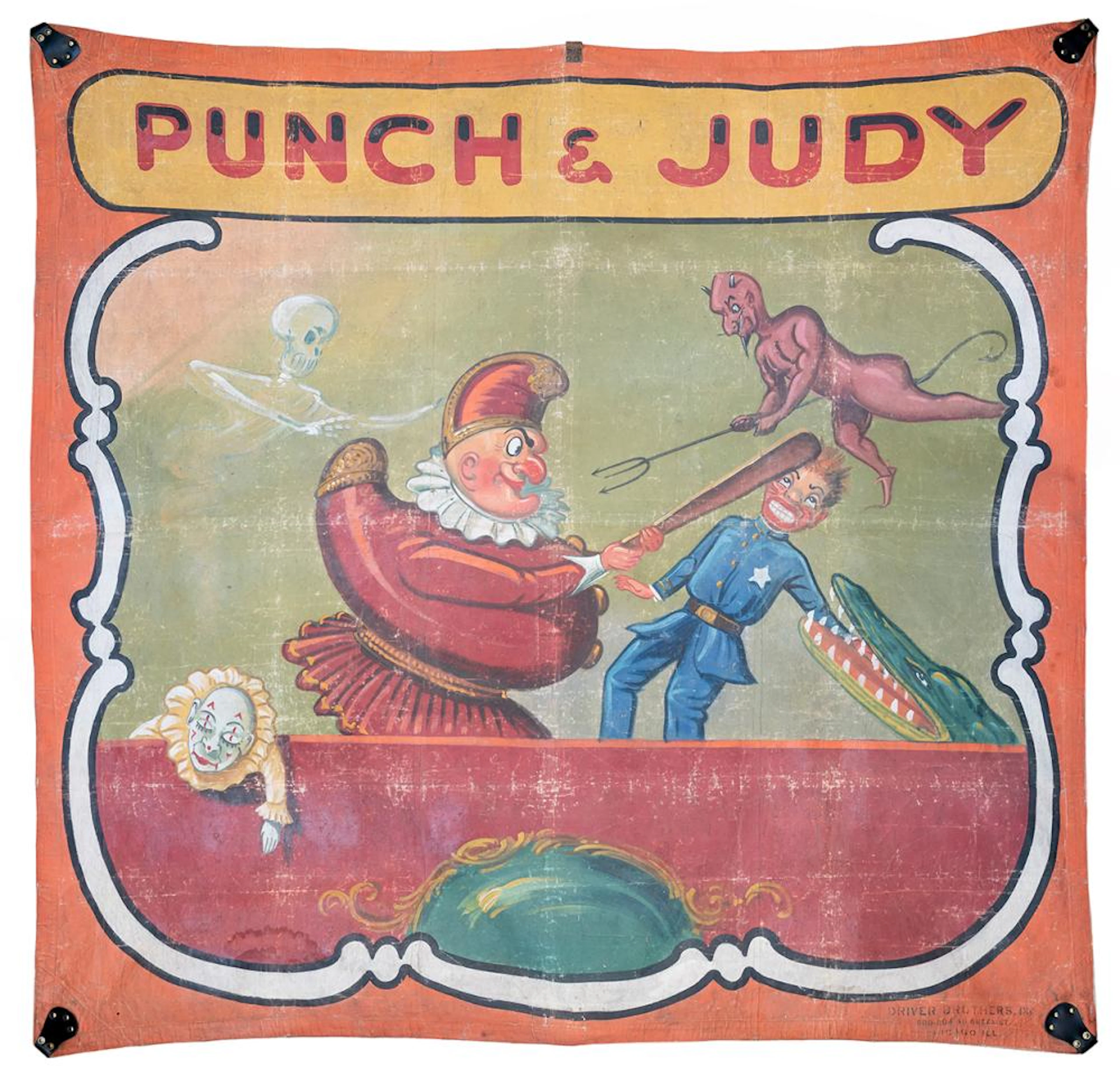 Punch & Judy Sideshow Banner. Chicago: Driver Brothers, ca....