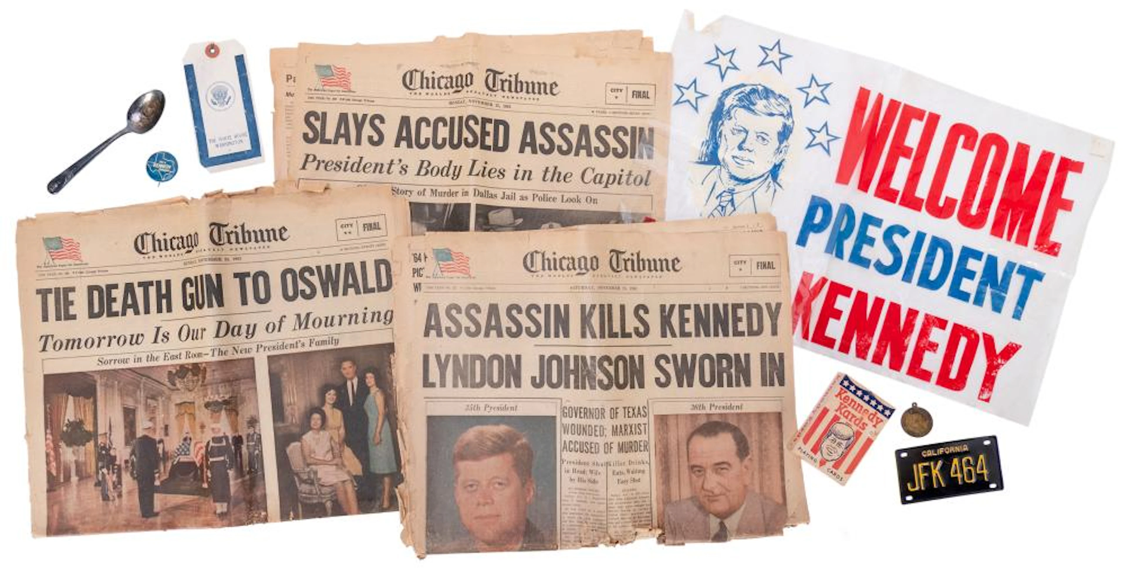 [KENNEDY, John Fitzgerald (1917?1963)]. A group of 8 memori...