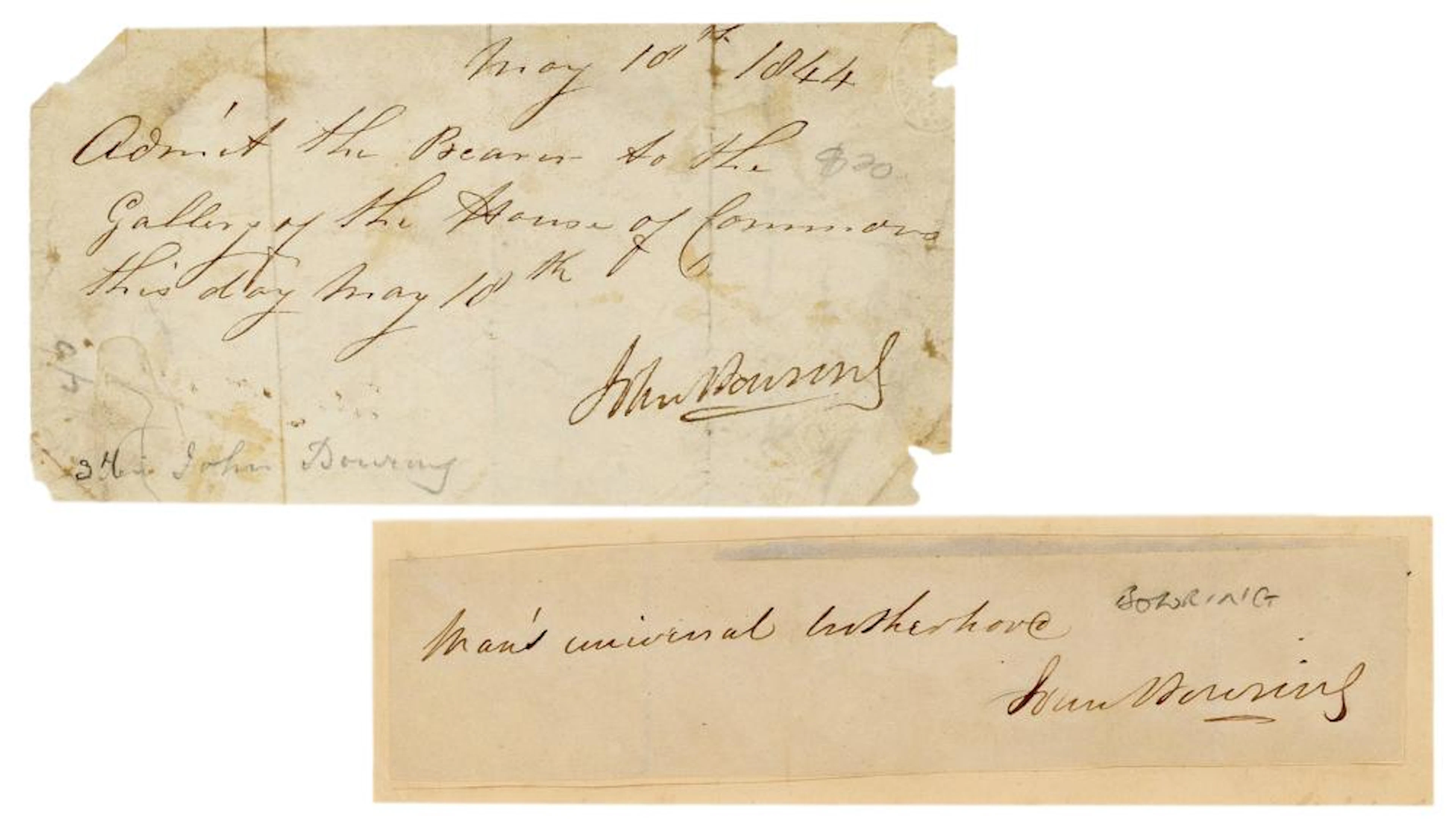 [BRITISH EMPIRE]. ? [BOWRING, John (1792-1872)]. A pair of ...