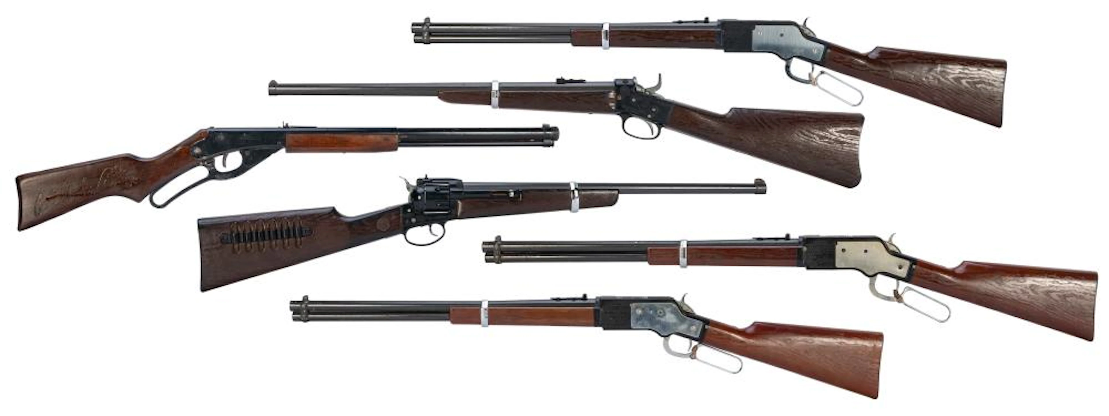 Group of 6 Mattel and Daisy toy rifles. Including a Daisy R...