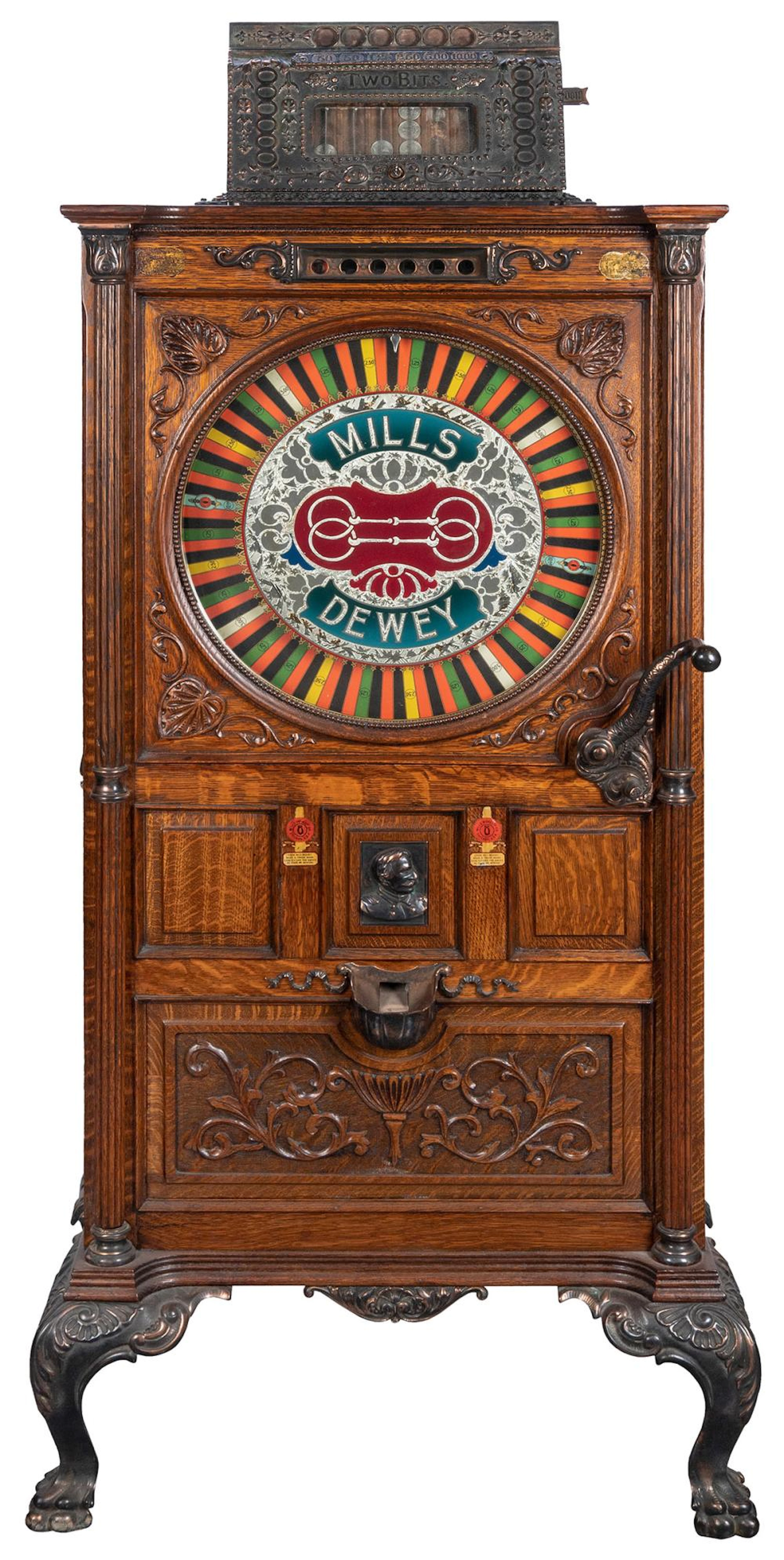 Mills 25 Cent Dewey Upright Slot Machine. Chicago: Mills No...