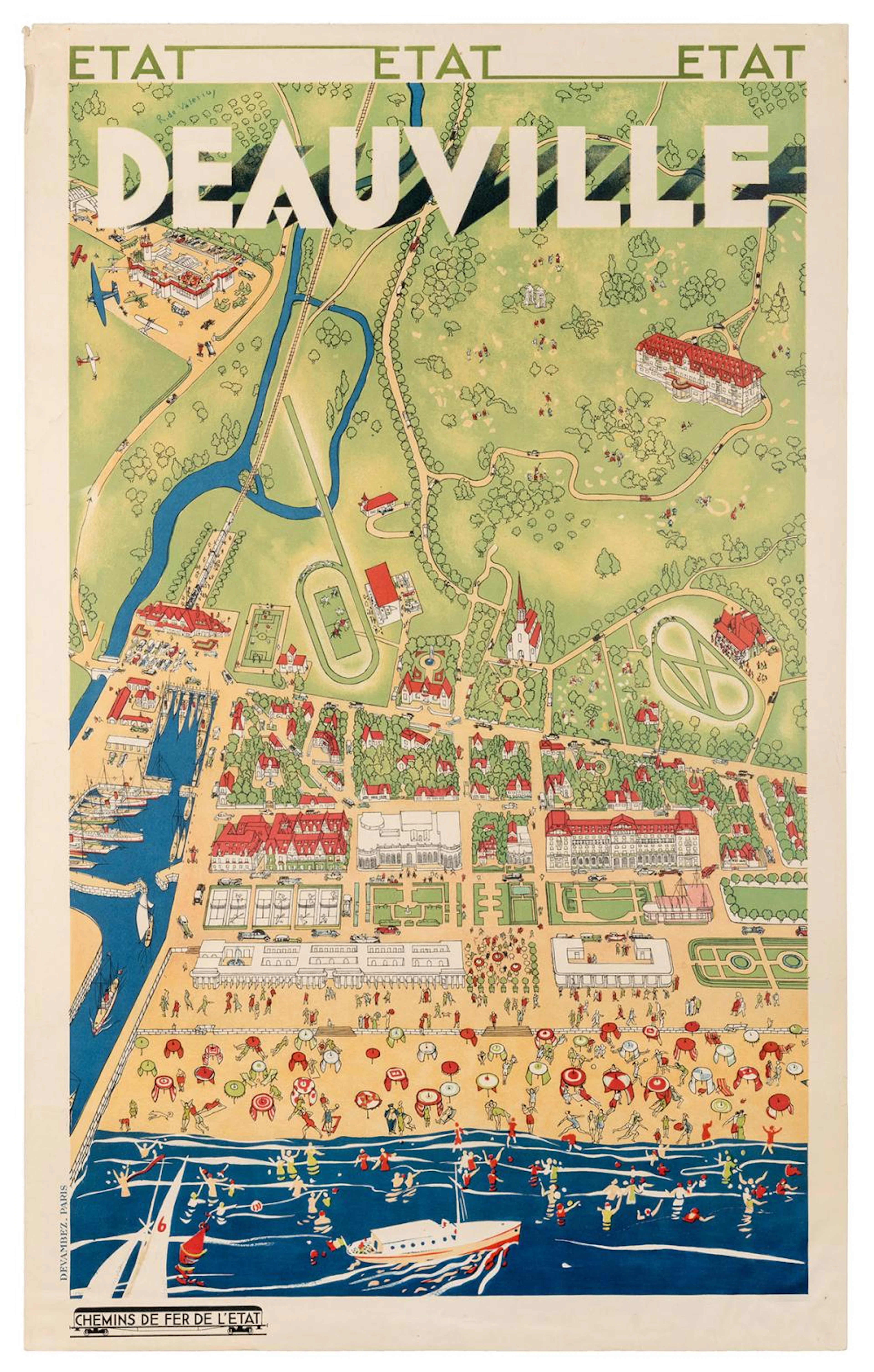 DE VALÉRIO, Roger (1896-1951) Deauville. Paris: Devambez. c...