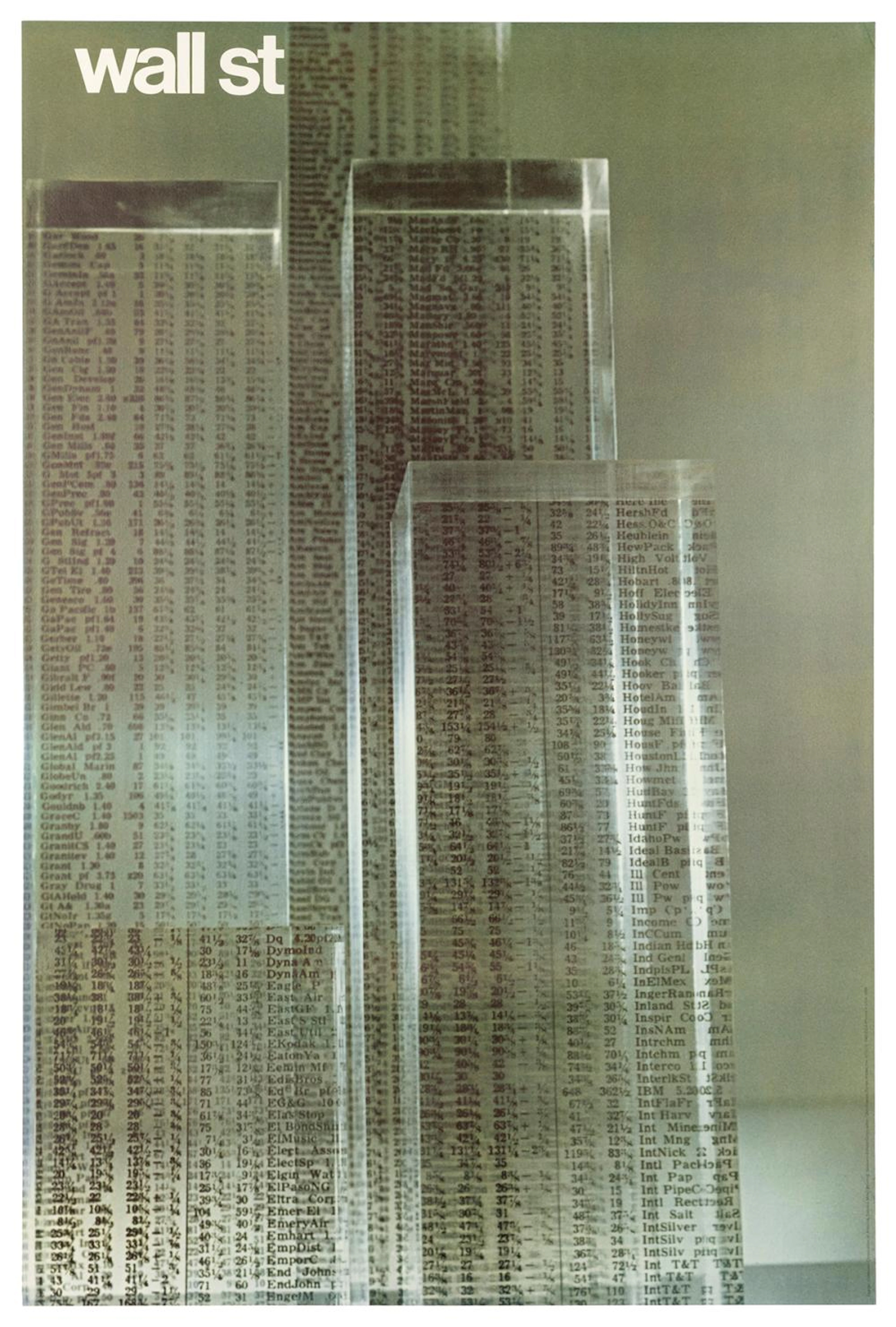 MIHO, Tomoko (1931?2012). Wall St. / [New York]. 1968. New ...