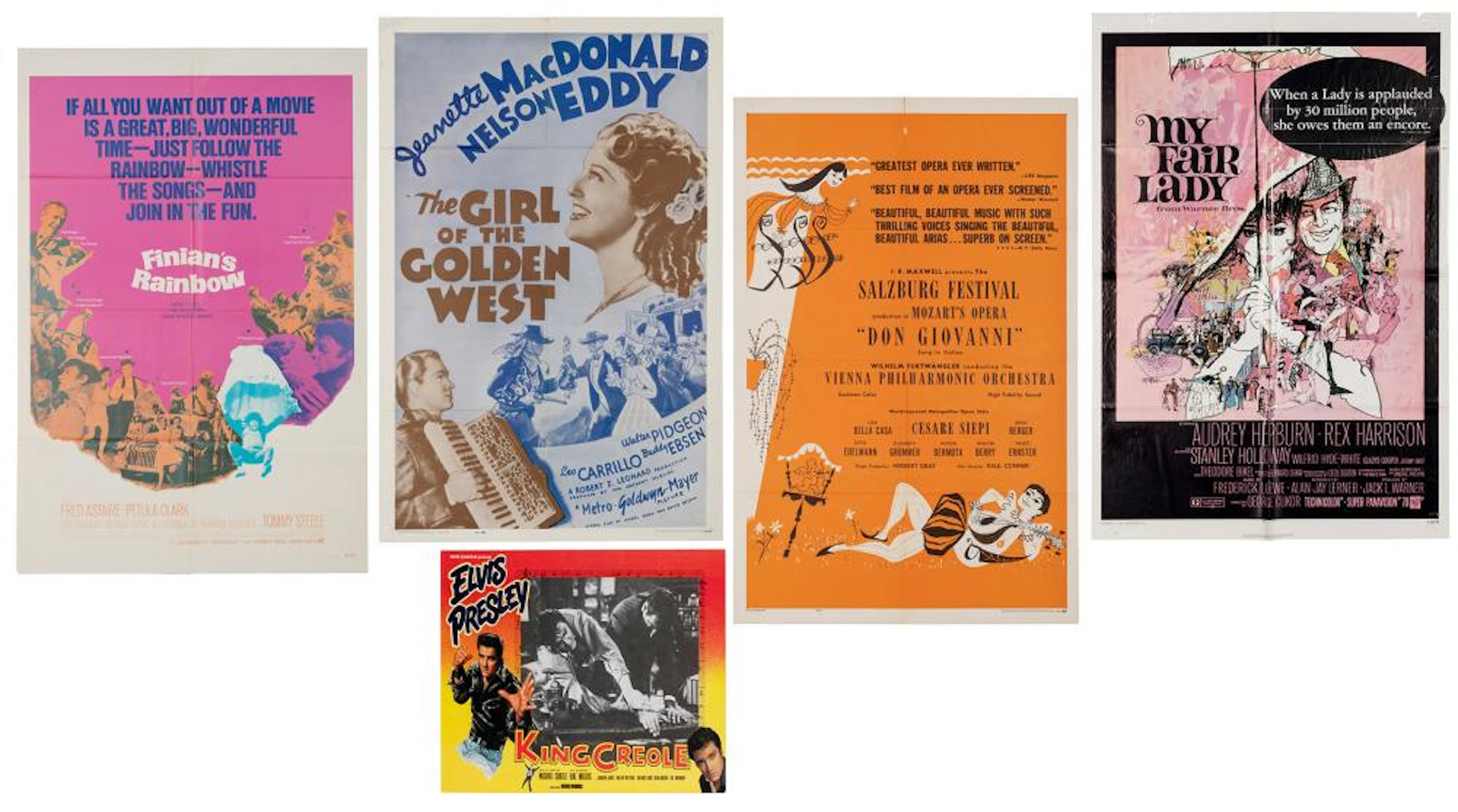 [MUSICALS]. Ten Musical Movie Posters. Circa 1930-70s. Incl...