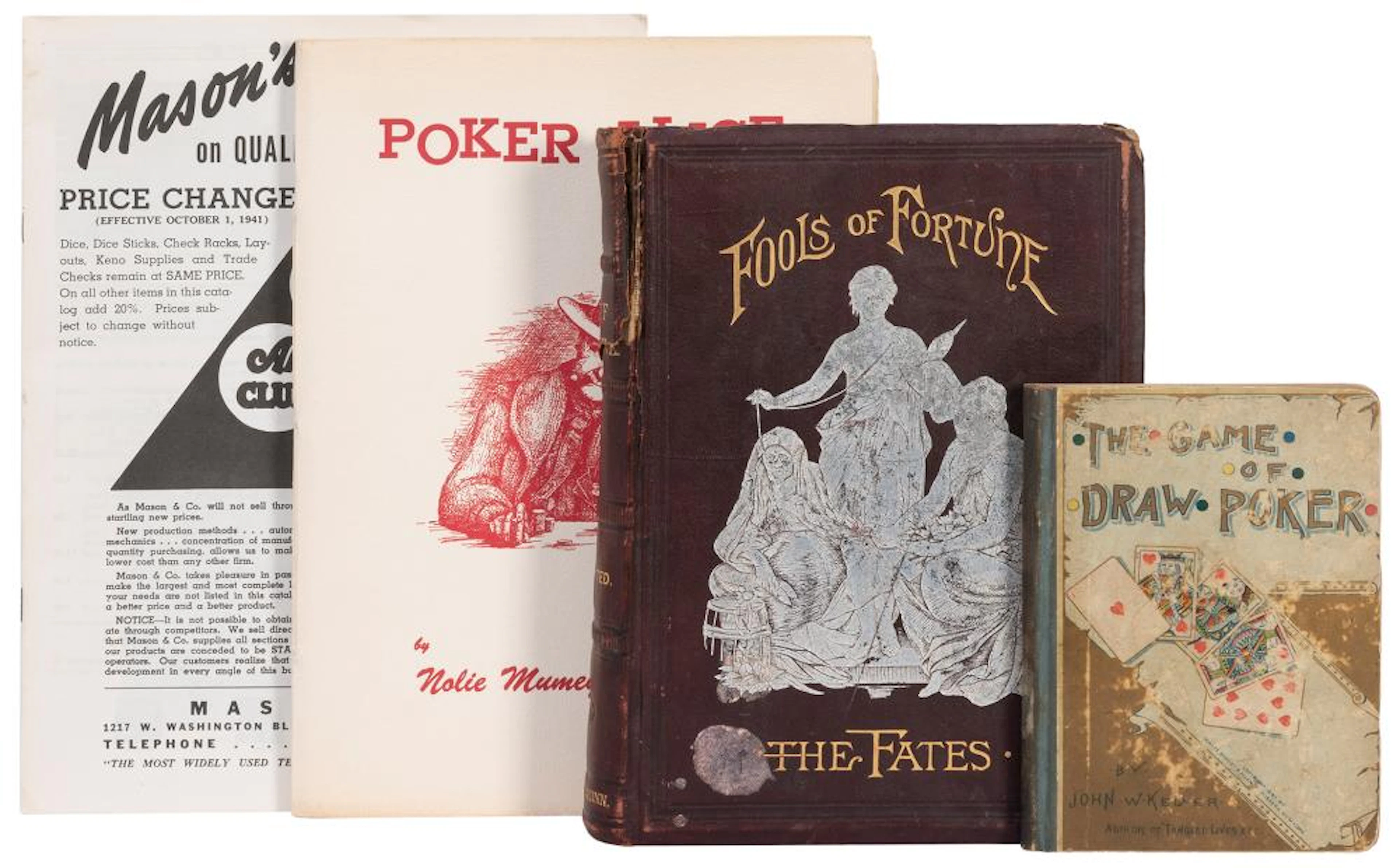 [POKER]. A group of four books on poker and gambling. Inclu...