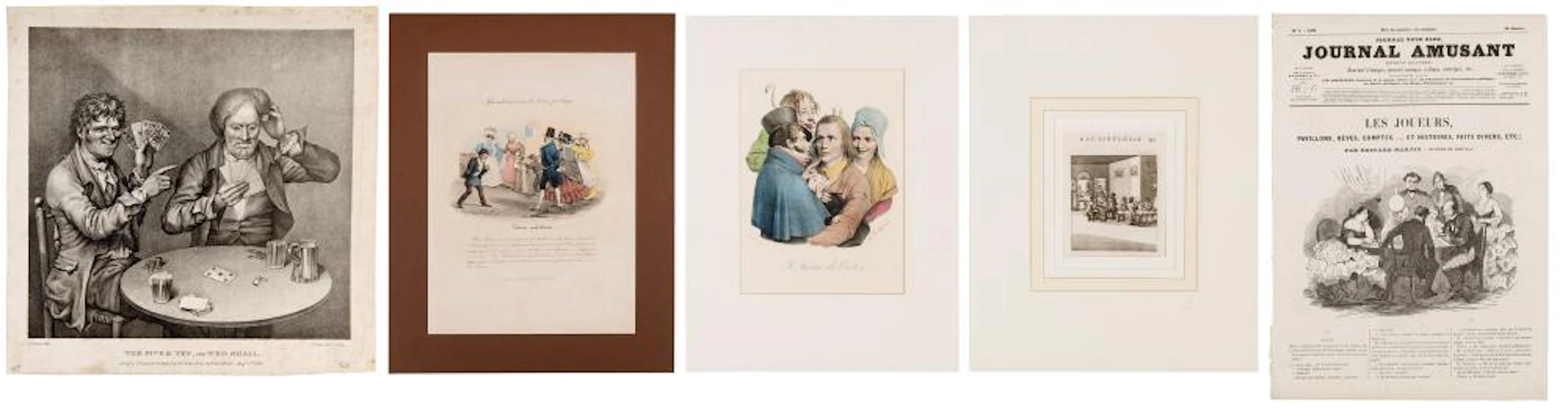 Group of Eleven Gaming Scenes. Various printers, with print...