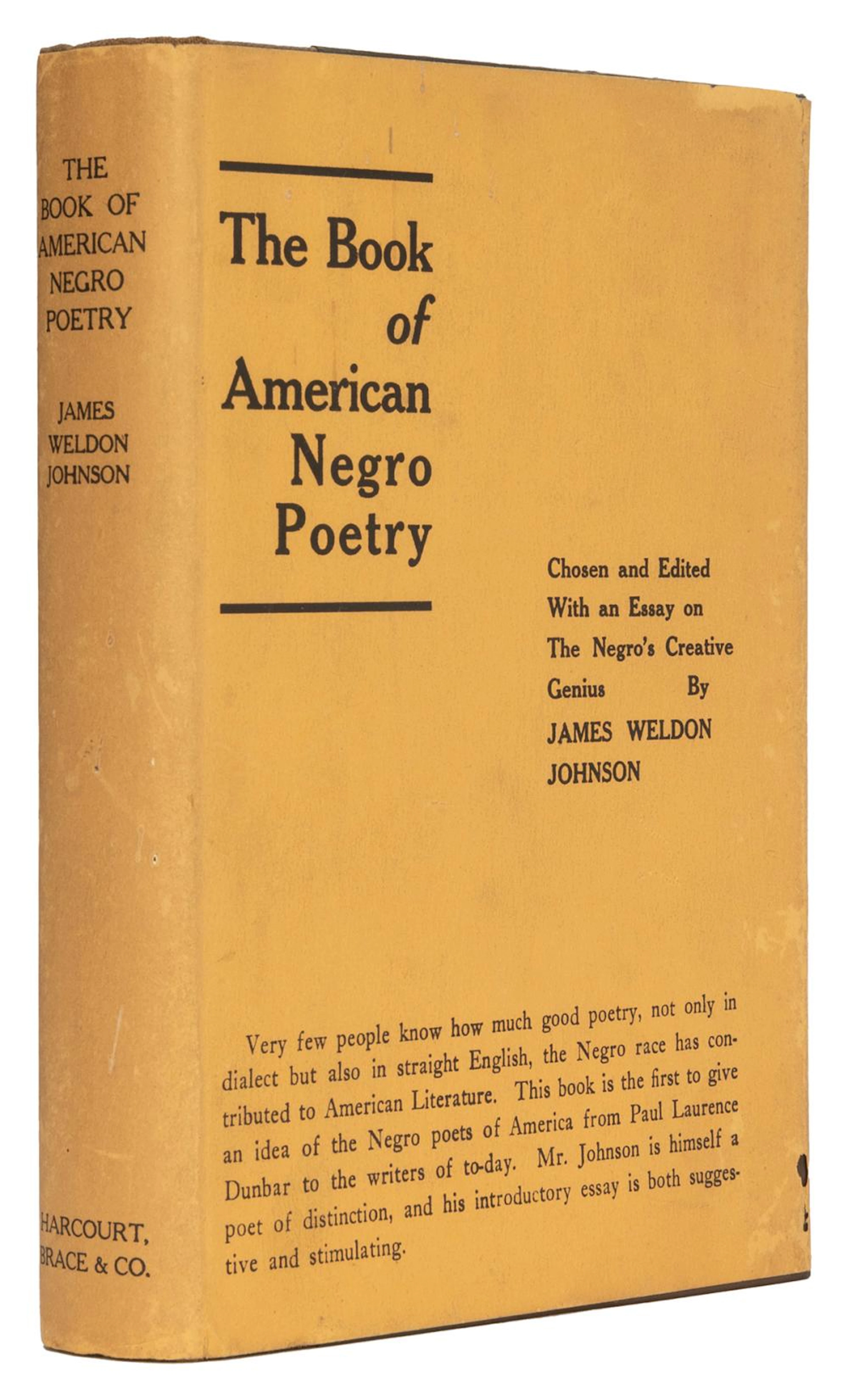 JOHNSON, James Weldon (1871-1938), editor. The Book of Amer...
