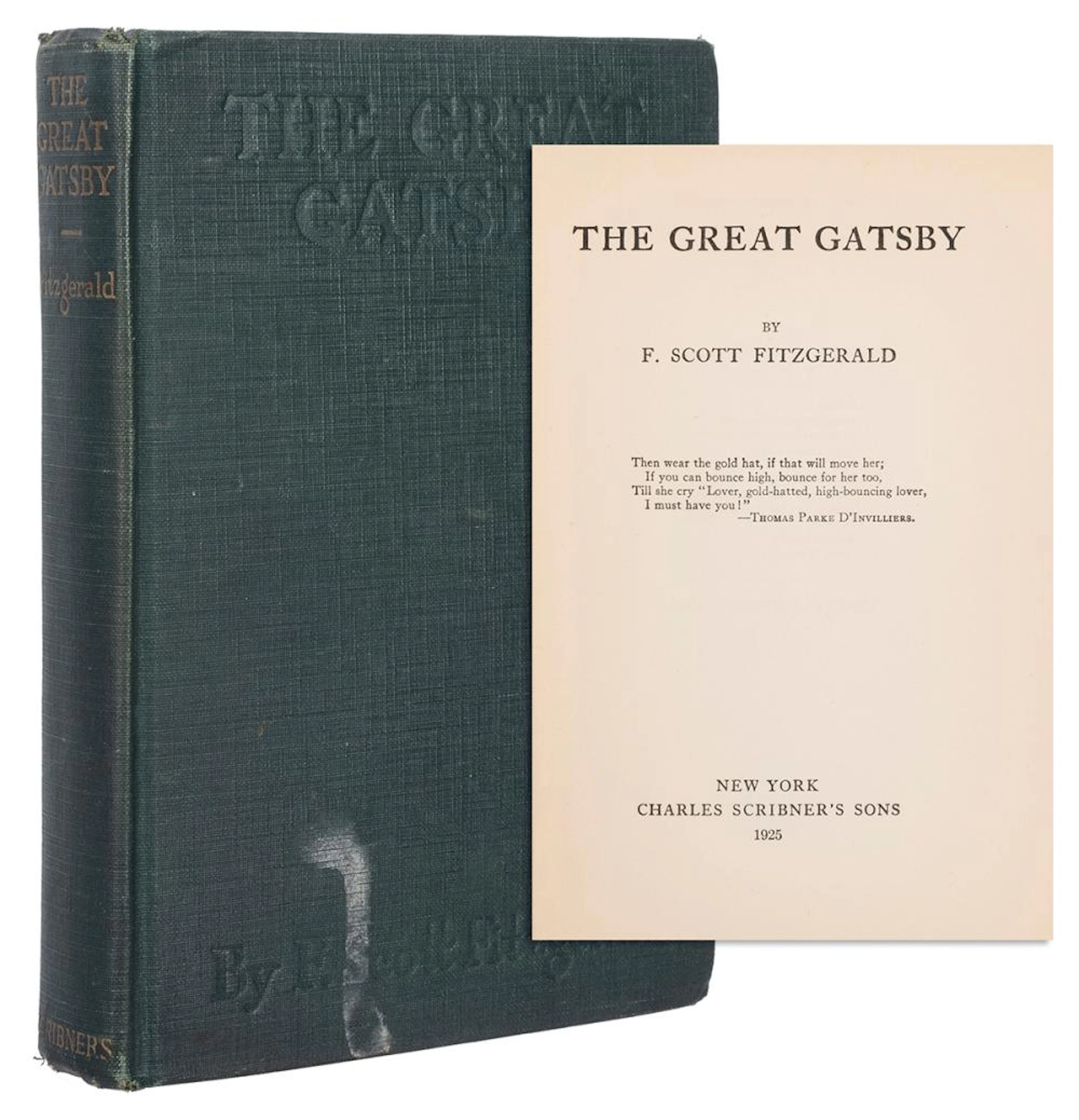 FITZGERALD, F. Scott (1896-1940). The Great Gatsby. New Yor...