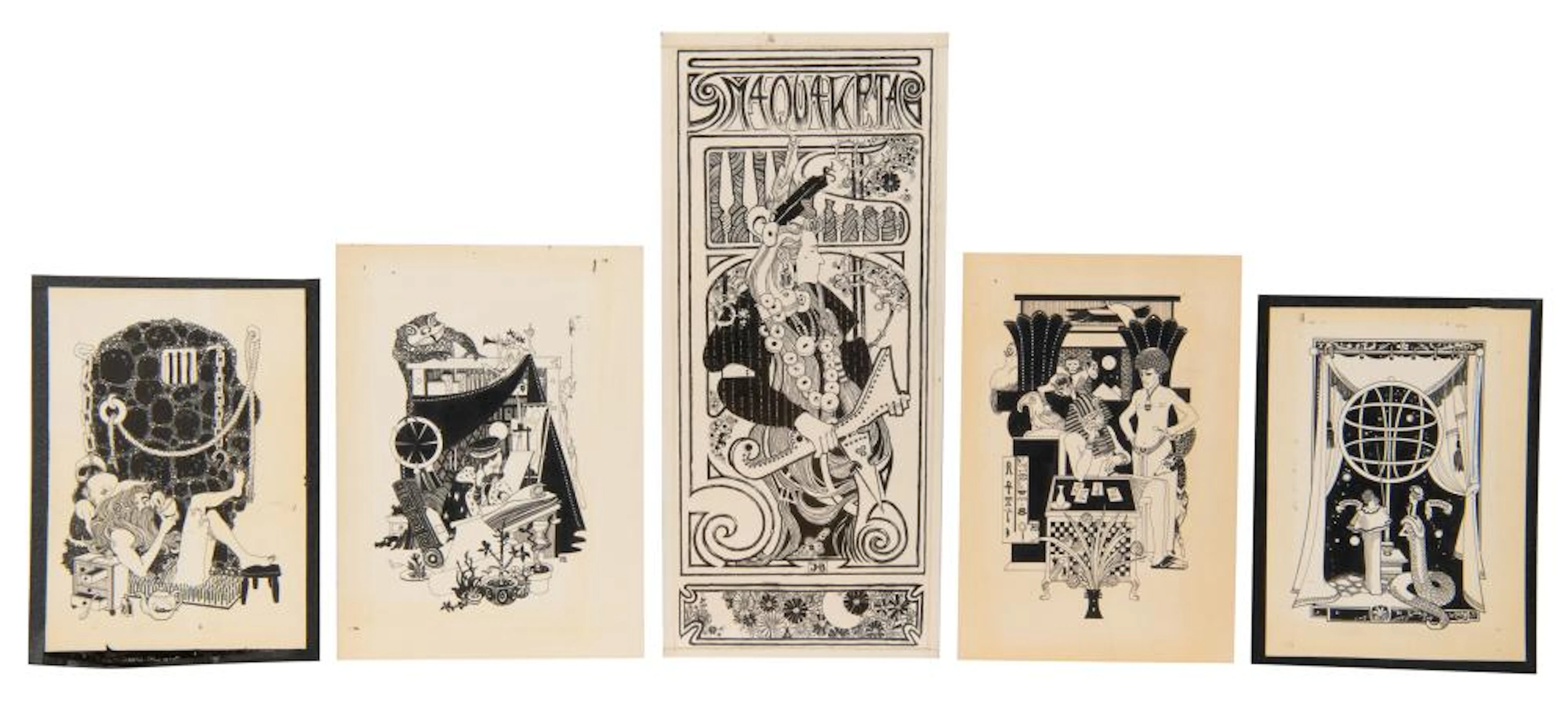 BRESLOW, Jack H. (American, b. 1927). Group of 5 fantasy or...