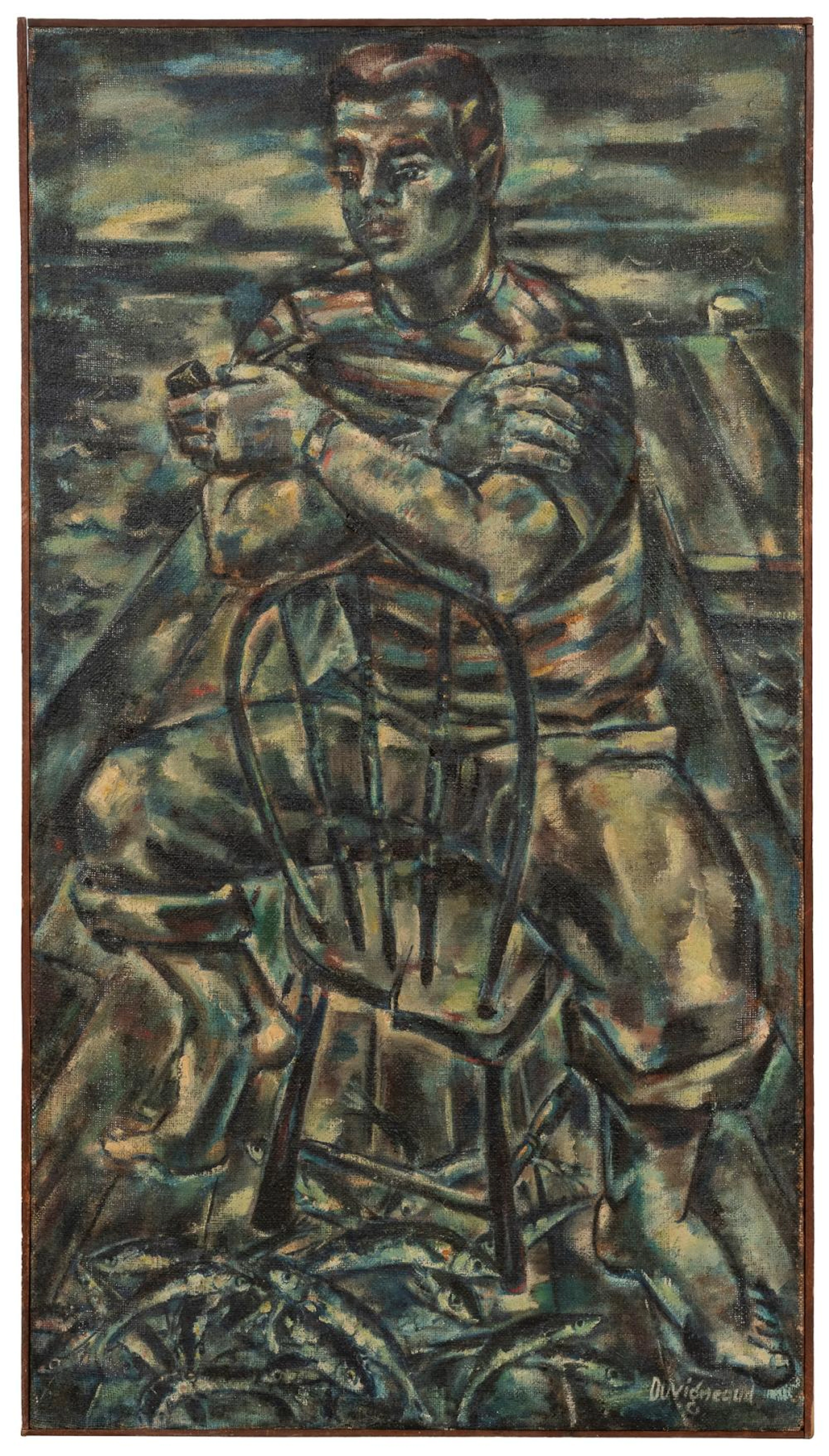 ARTIST UNKNOWN]. (American 20th century). Night Fisherman. ...