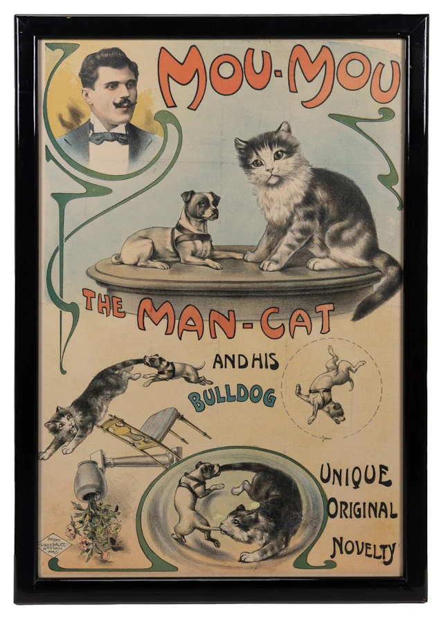 Mou-Mou the Man-Cat and His Bulldog Unique Original Novelty...