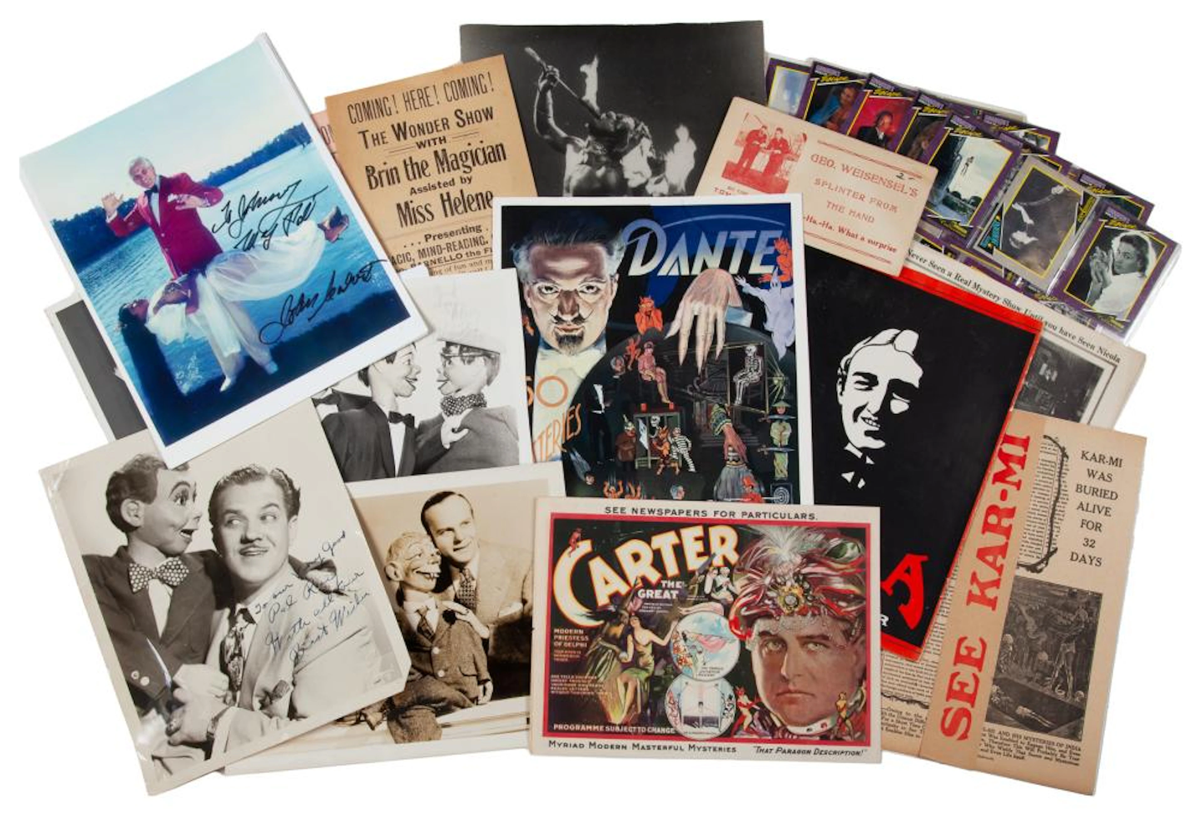 [MAGIC]. Group of pitch books, photos, and ephemera. Over 1...