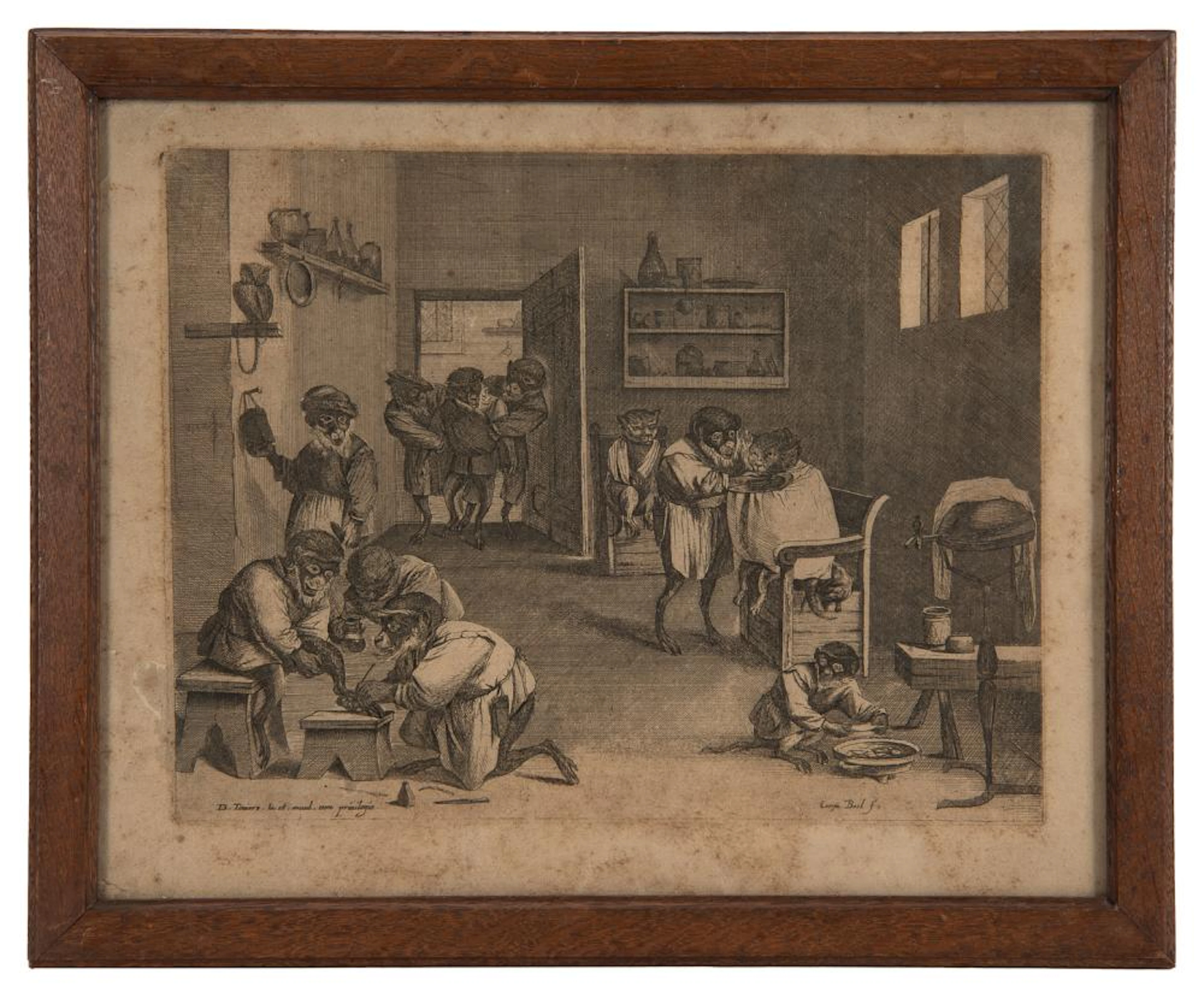 BOEL, Caryn (engraver). TENIERS, David (after). The Monkeys...