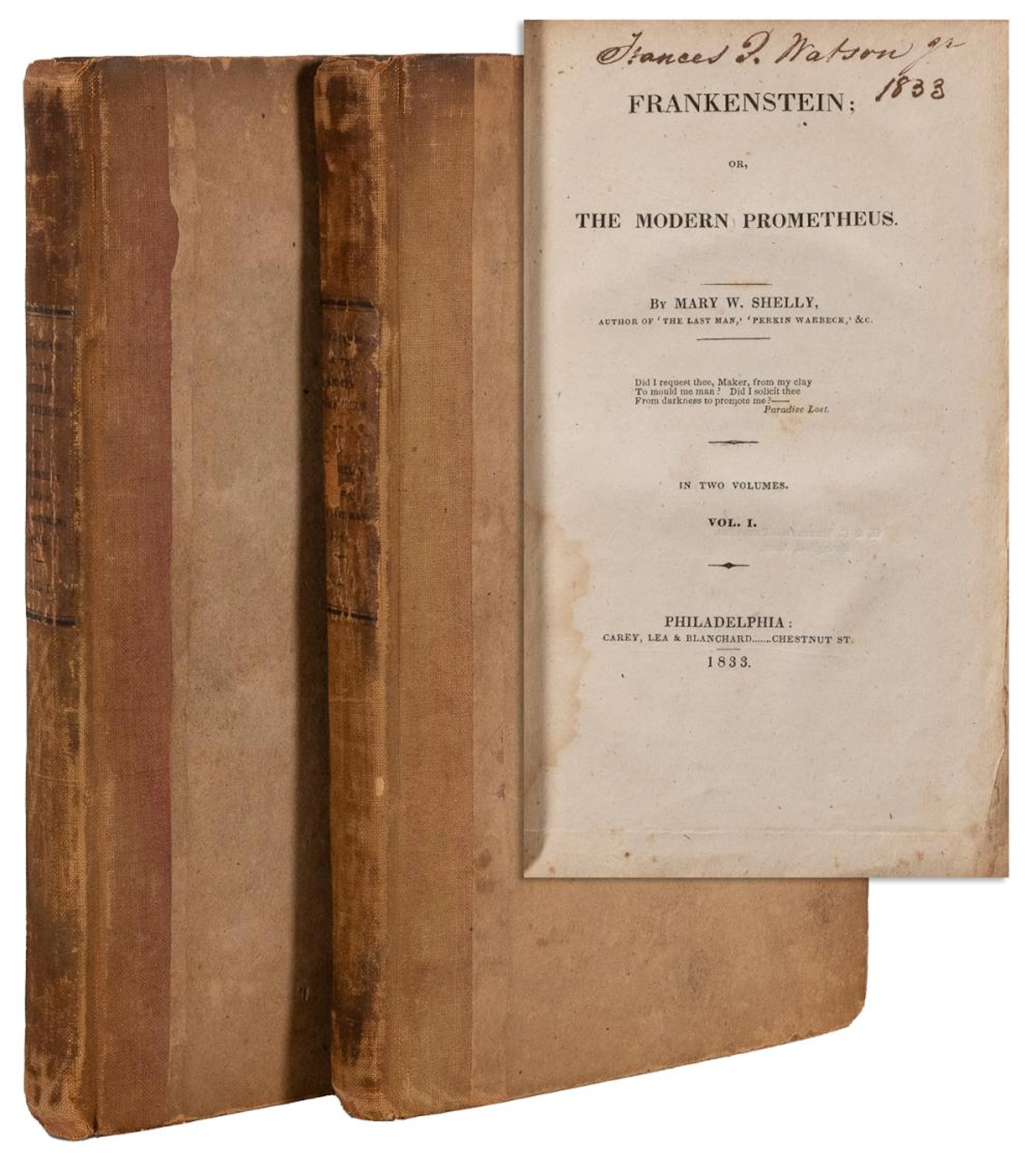 SHELLEY, Mary Wollstonecraft (1797-1851). Frankenstein; or,...