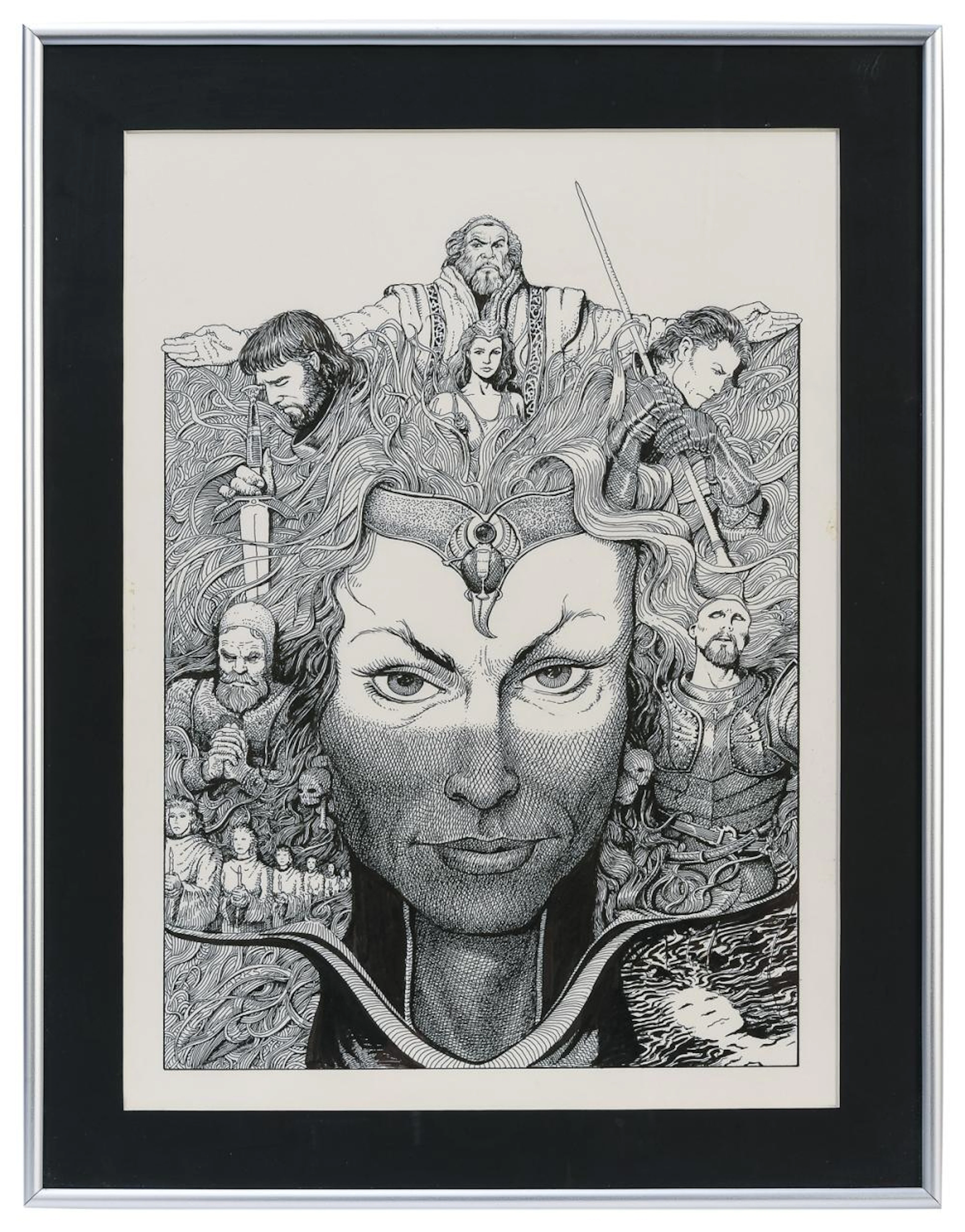 [ILLUSTRATION ART]. PARKS, Phil. Morgan Le Fay and King Art...