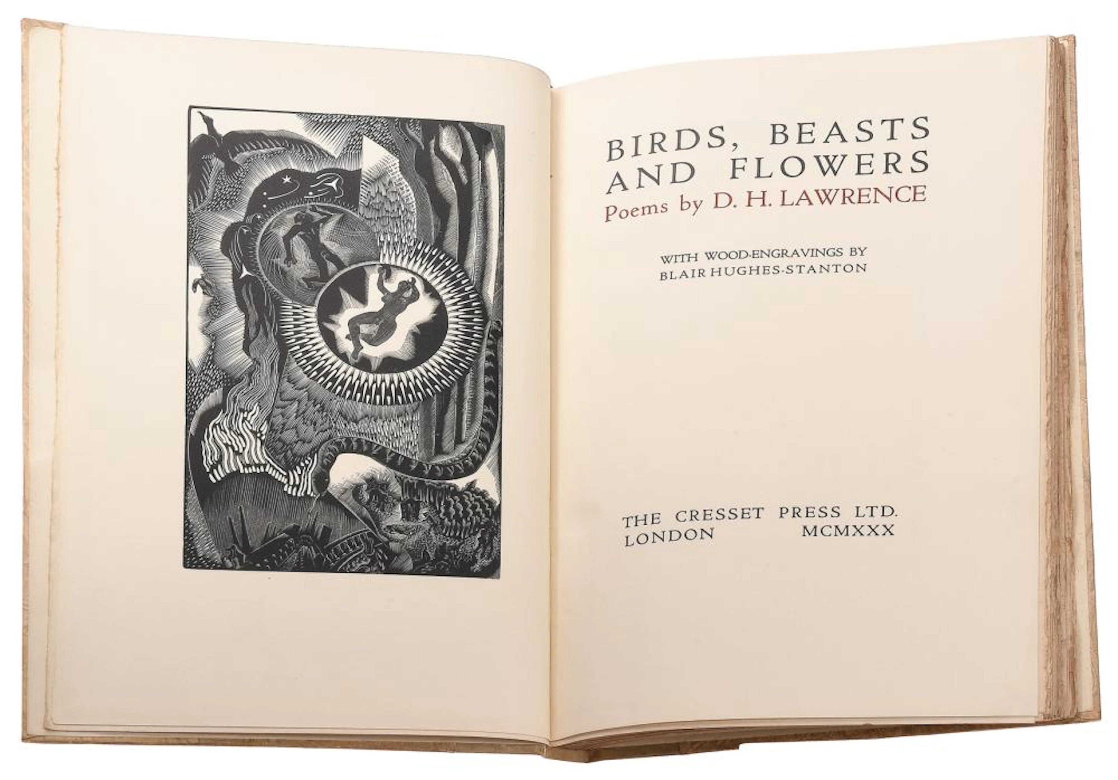 LAWRENCE, D.H. (1885-1930). Birds, Beasts and Flowers. Lond...