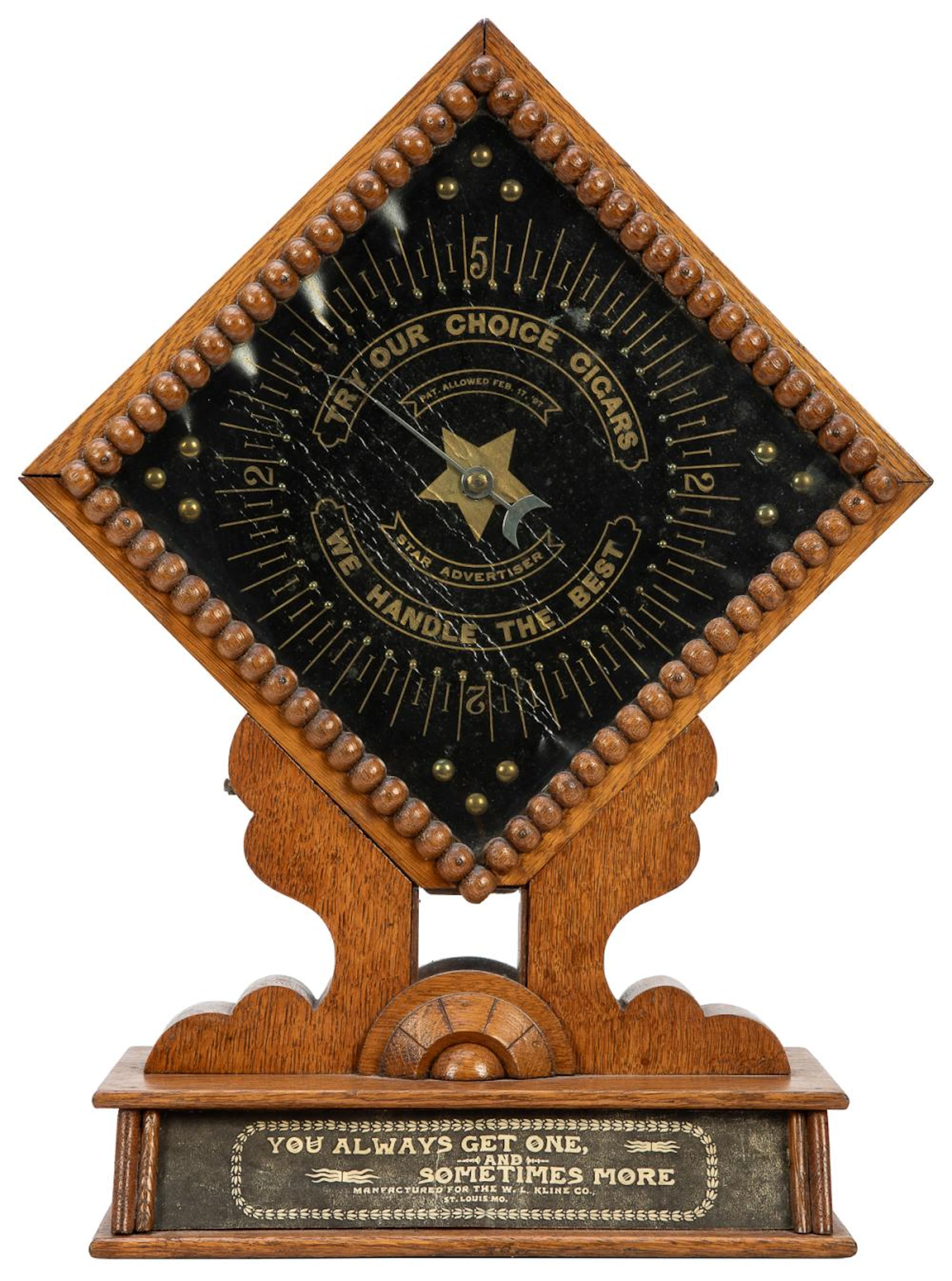 W. L. Kline 1 Cent Countertop Diamond Penny Drop Cigar Trad...