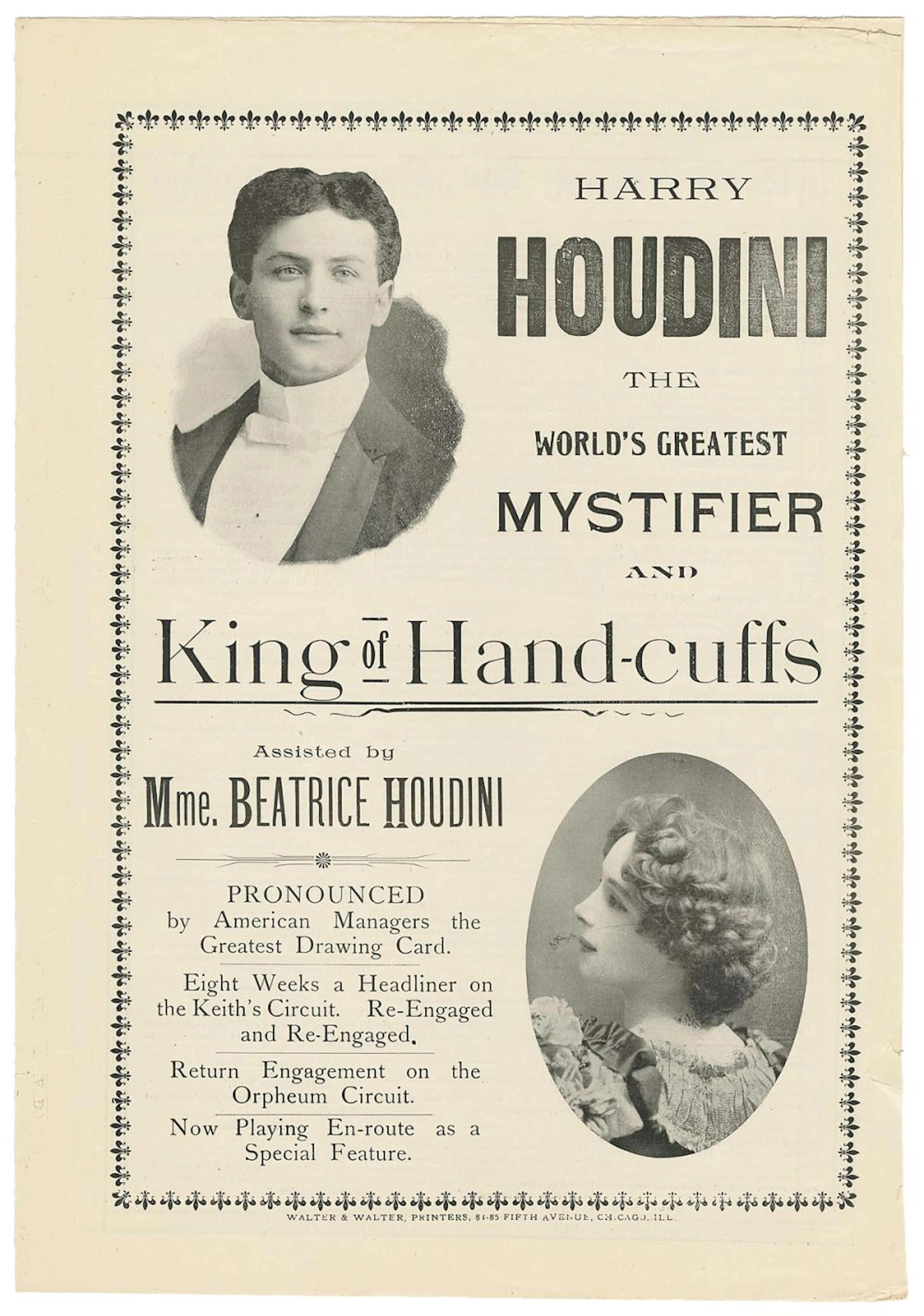 HOUDINI, Harry (Erik Weisz, 1874 ? 1926). Harry Houdini The...