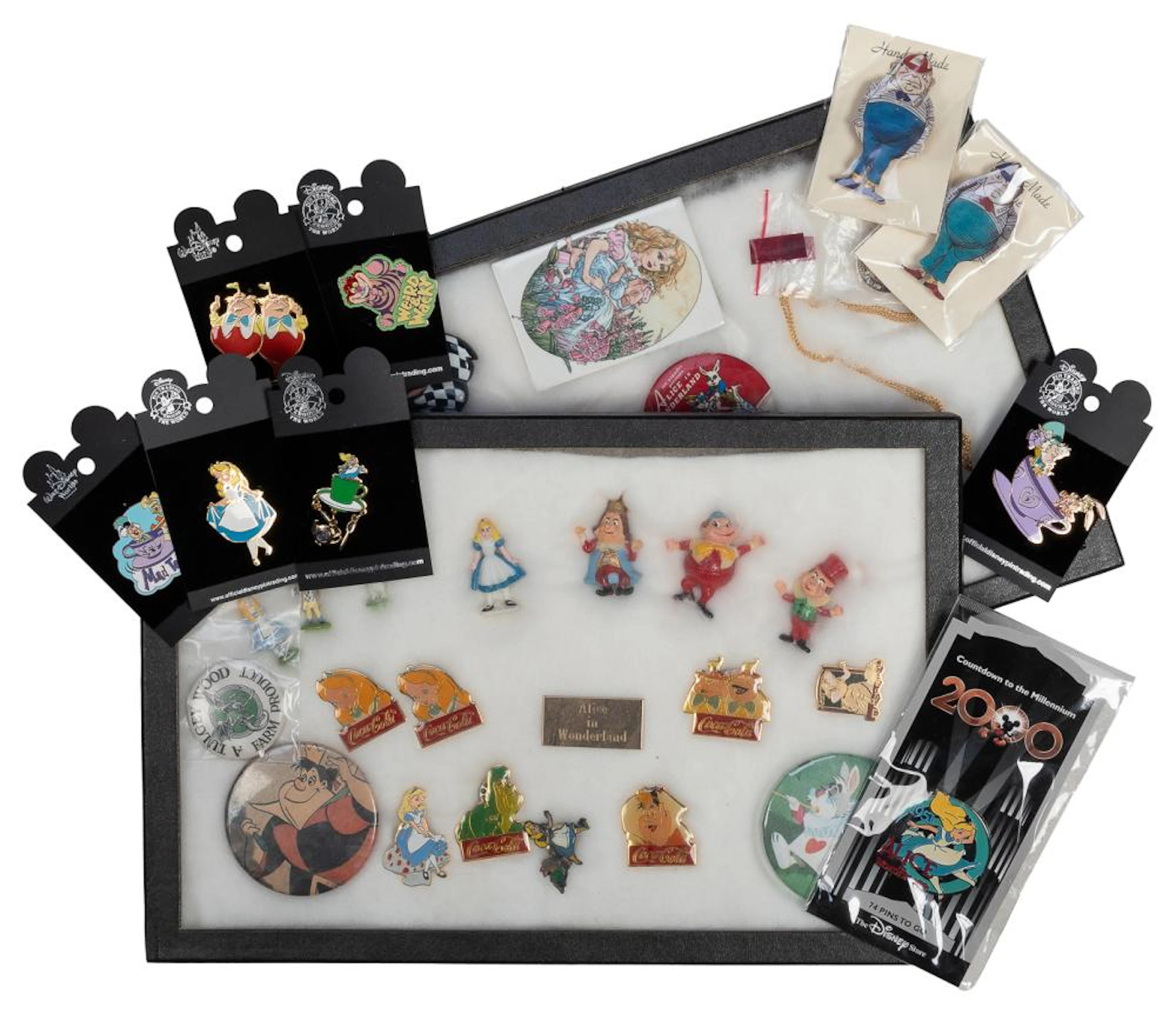 [PINS]. A group of 23 pins and other trinkets, including: