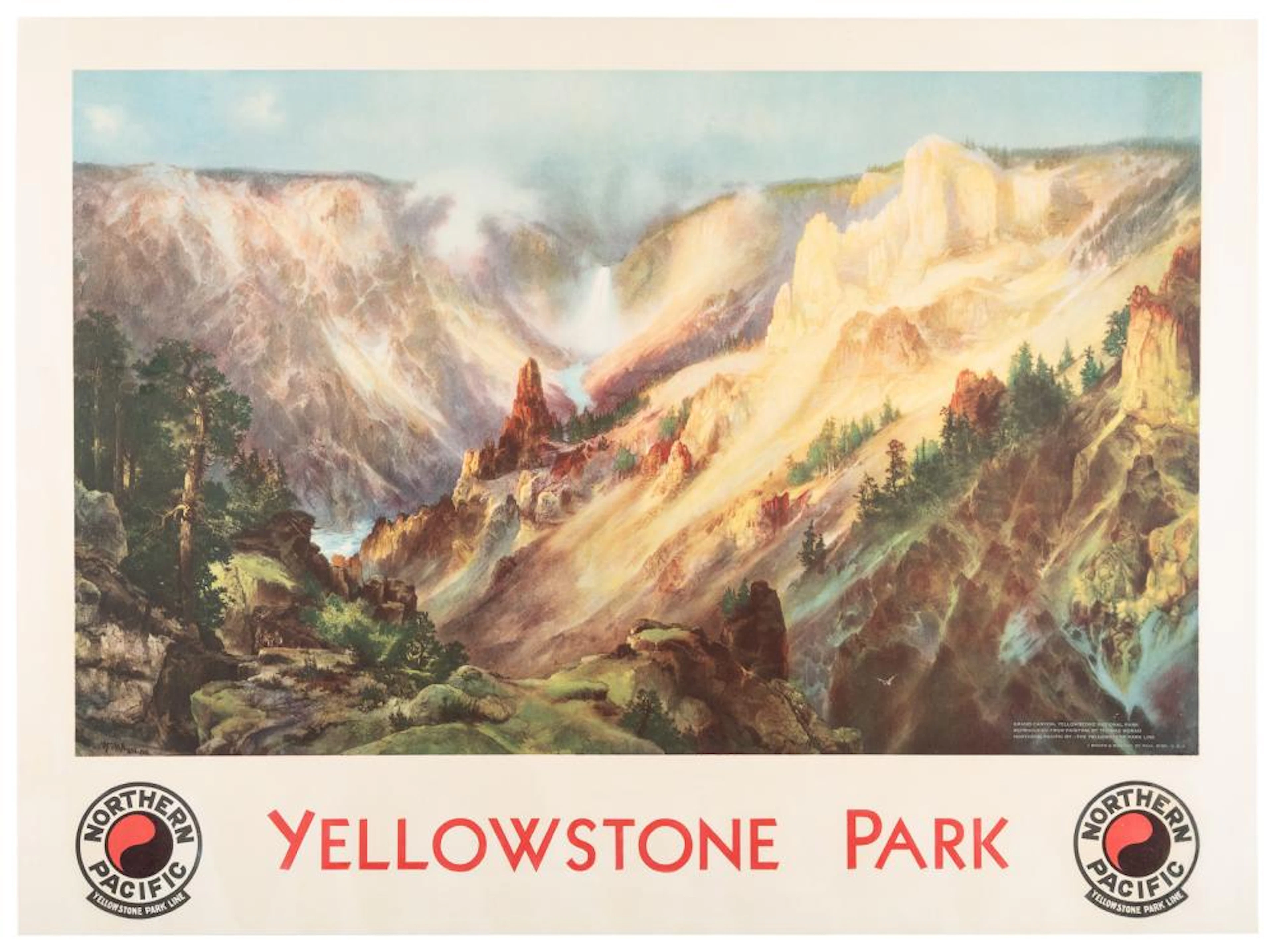 MORAN, Thomas (1837-1926). Yellowstone Park / Northern Paci...