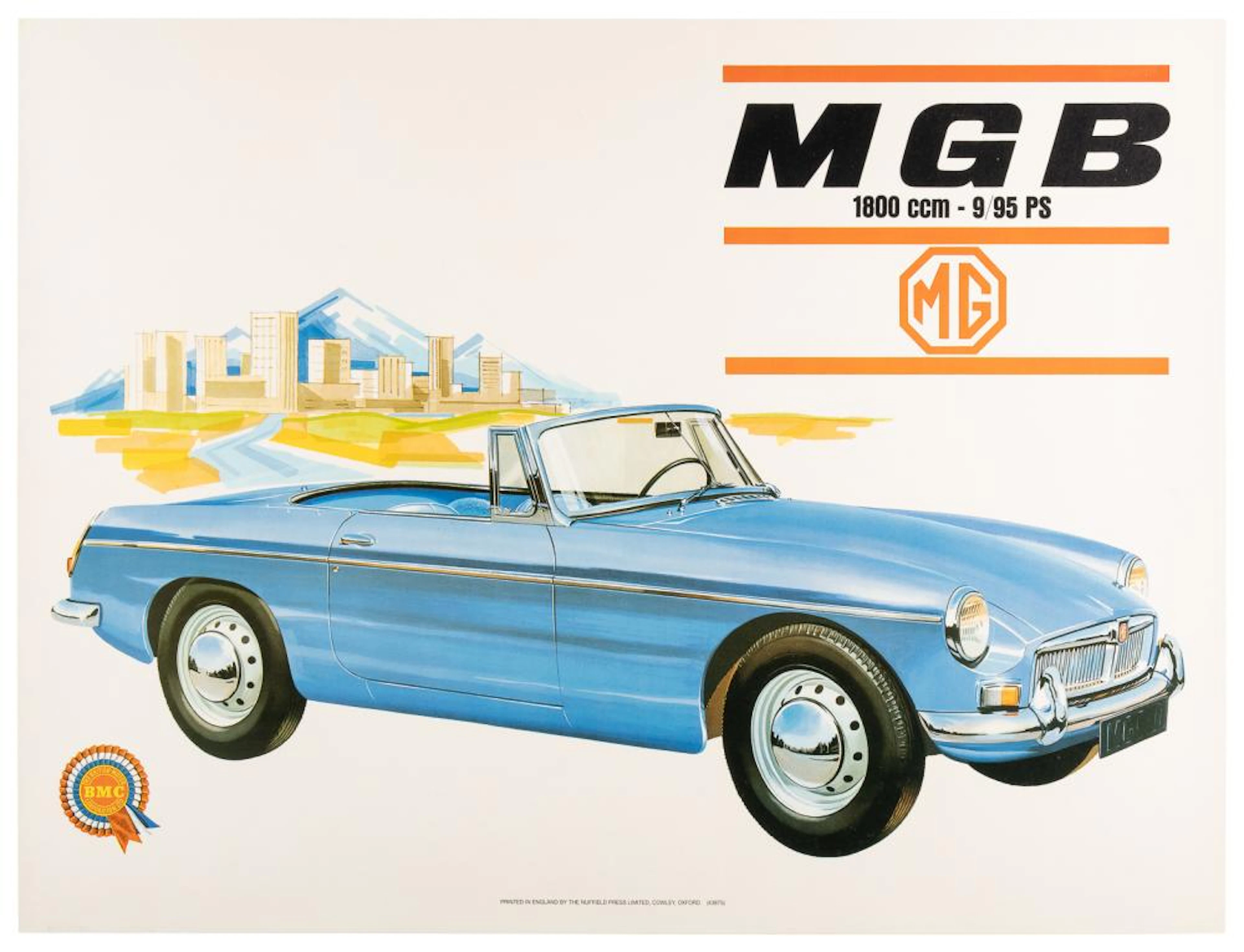 MG MGB. Cowley: Nuffield Press, ca. 1970s. Showroom poster ...