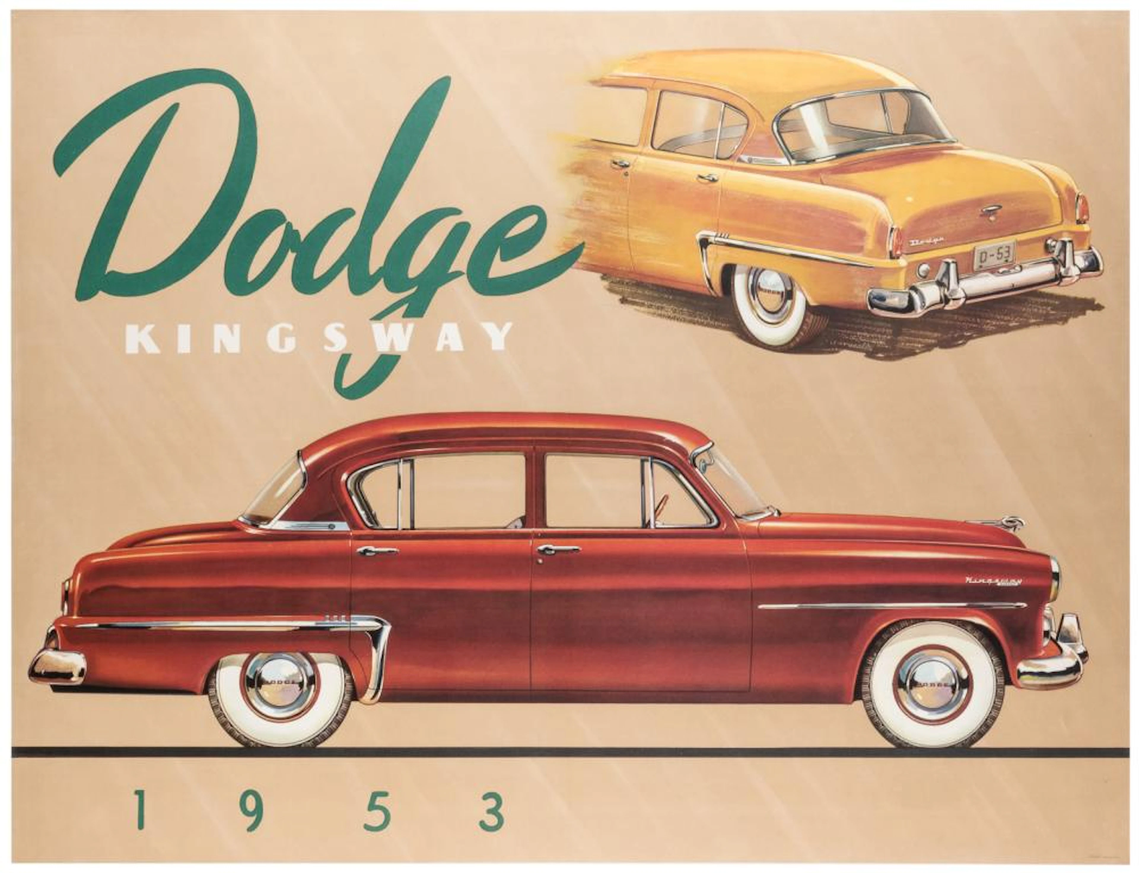 Dodge Kingsway. 1953. USA: YONWY Litho. Color poster for th...
