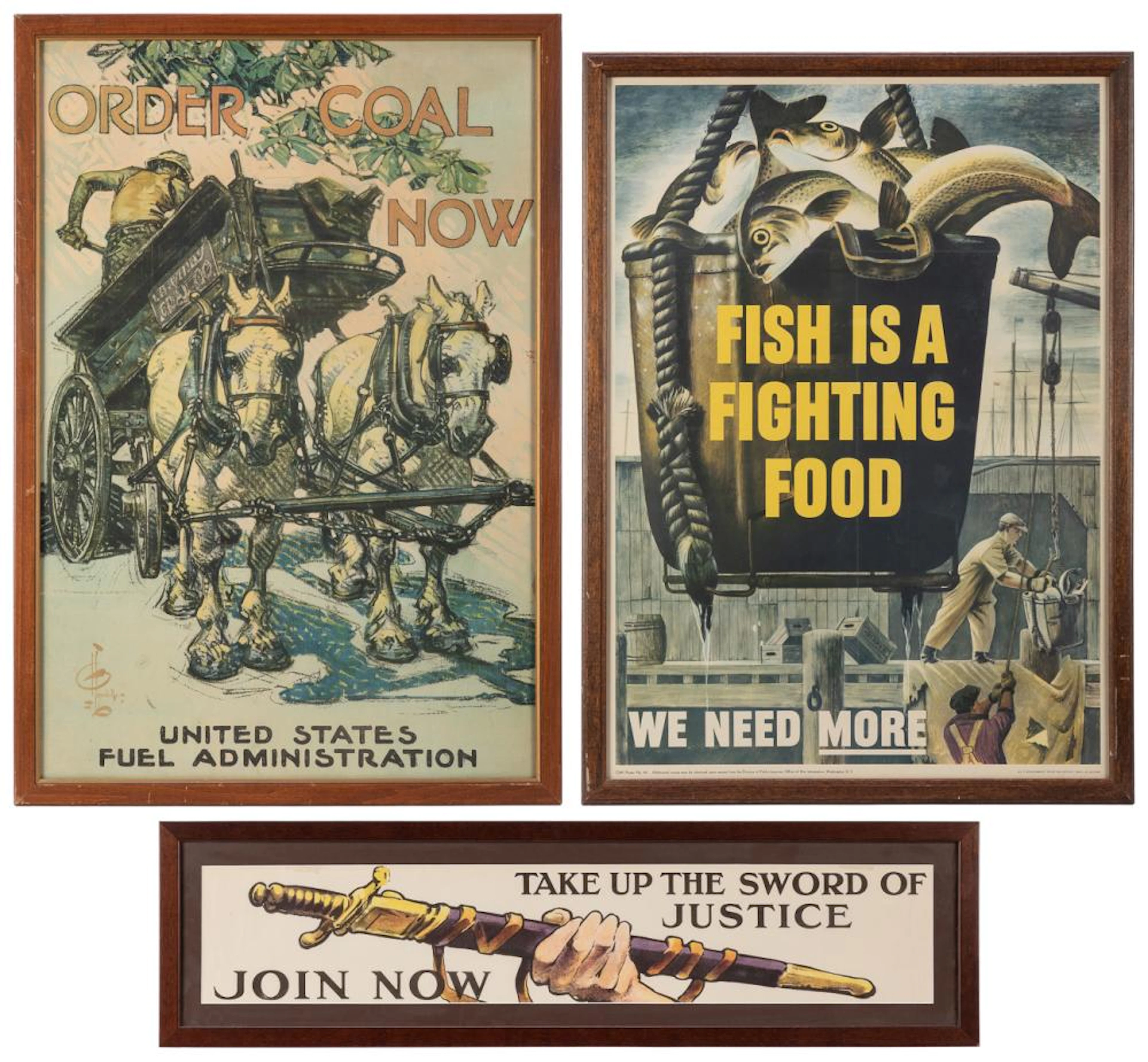 [WORLD WAR I & II]. Three posters. Includes: LEYENDECKER, J...