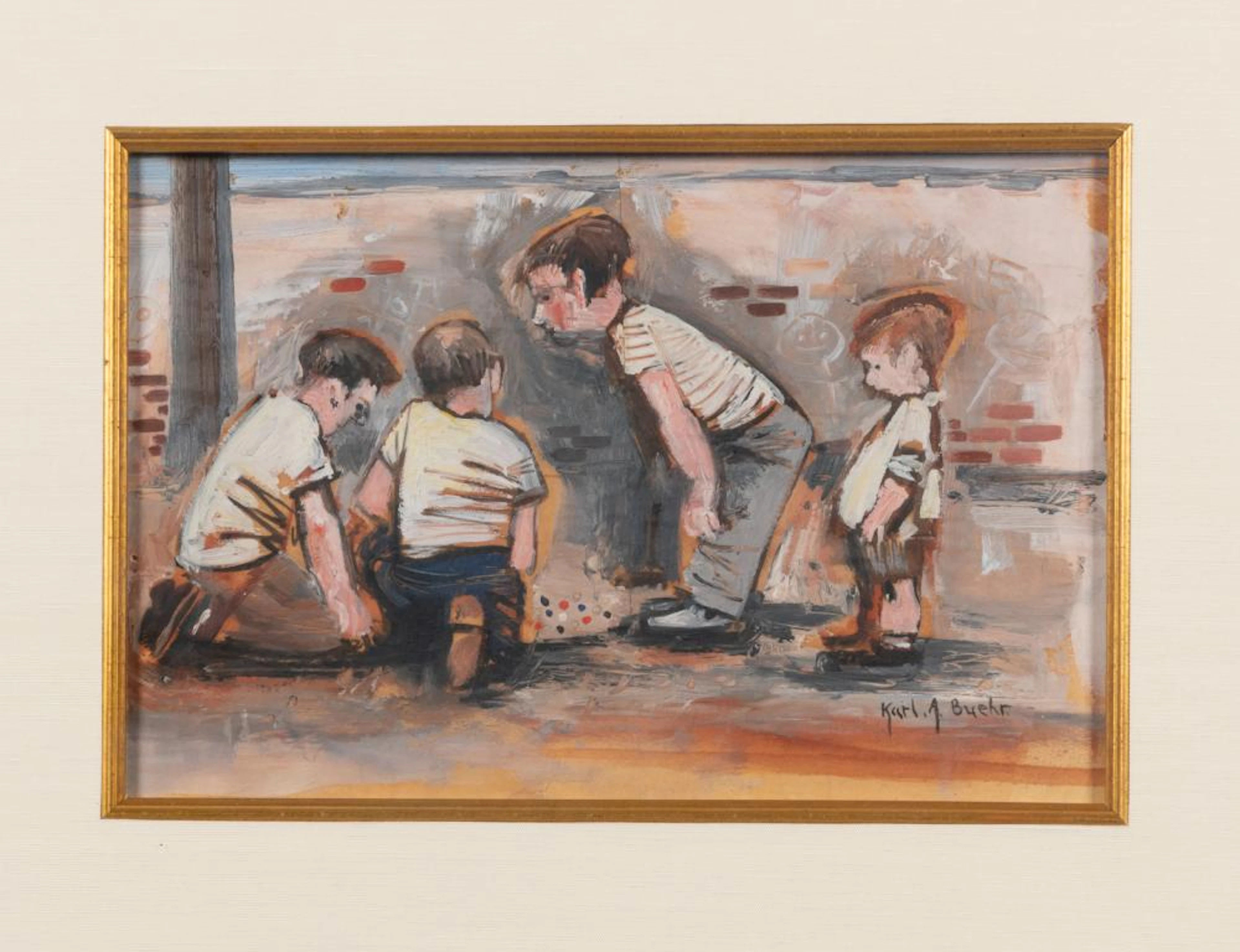 BUEHR, Karl A. (German-American, 1866-1952). Boys Shooting ...