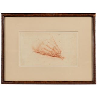 [UNKNOWN ARTIST]. Original Sketch of a Hand Holding a Pen. ...