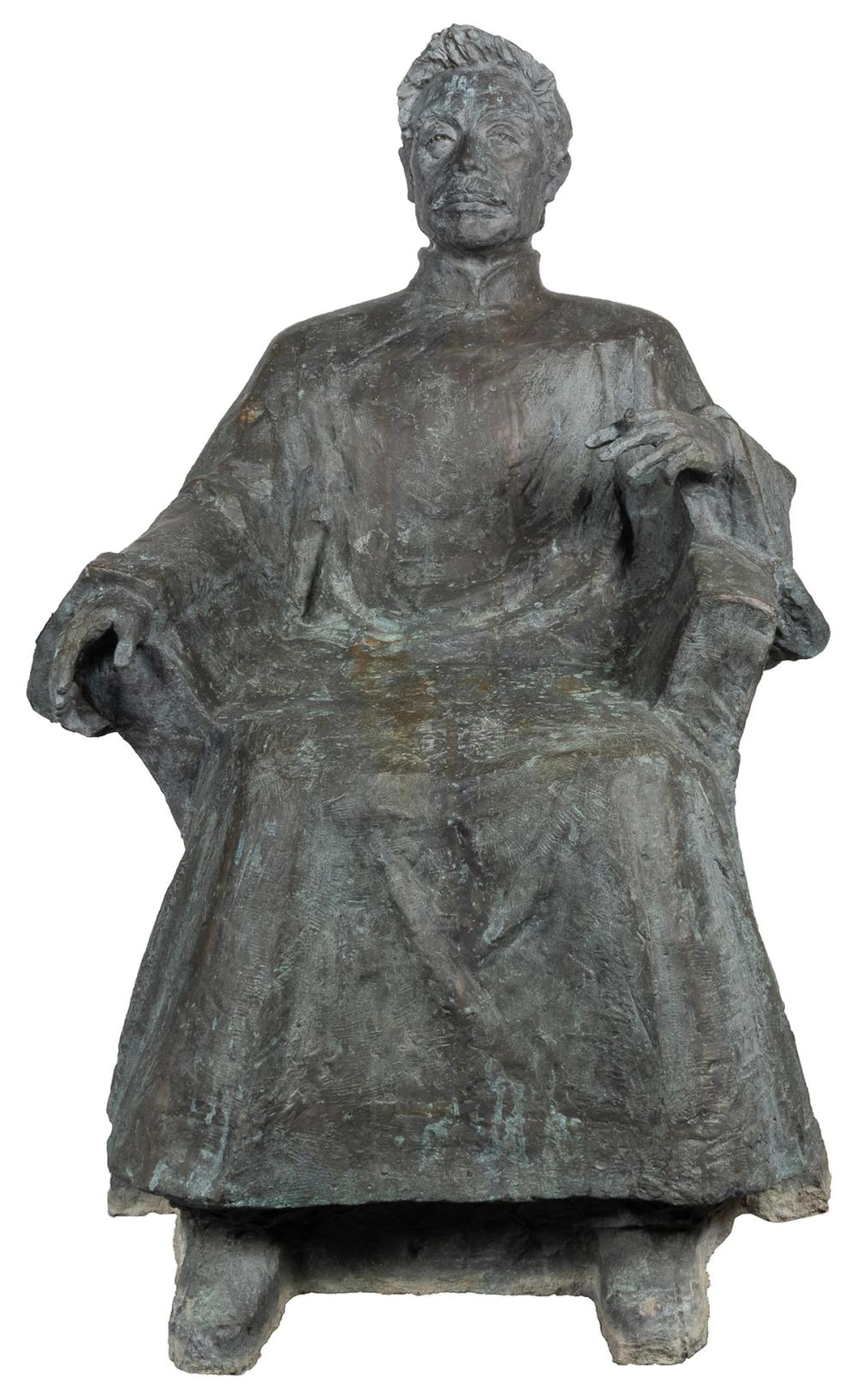 [LIFESIZE CAST BRONZE SCULPTURE]. [ARTIST UNKNOWN]. [LU XUN...