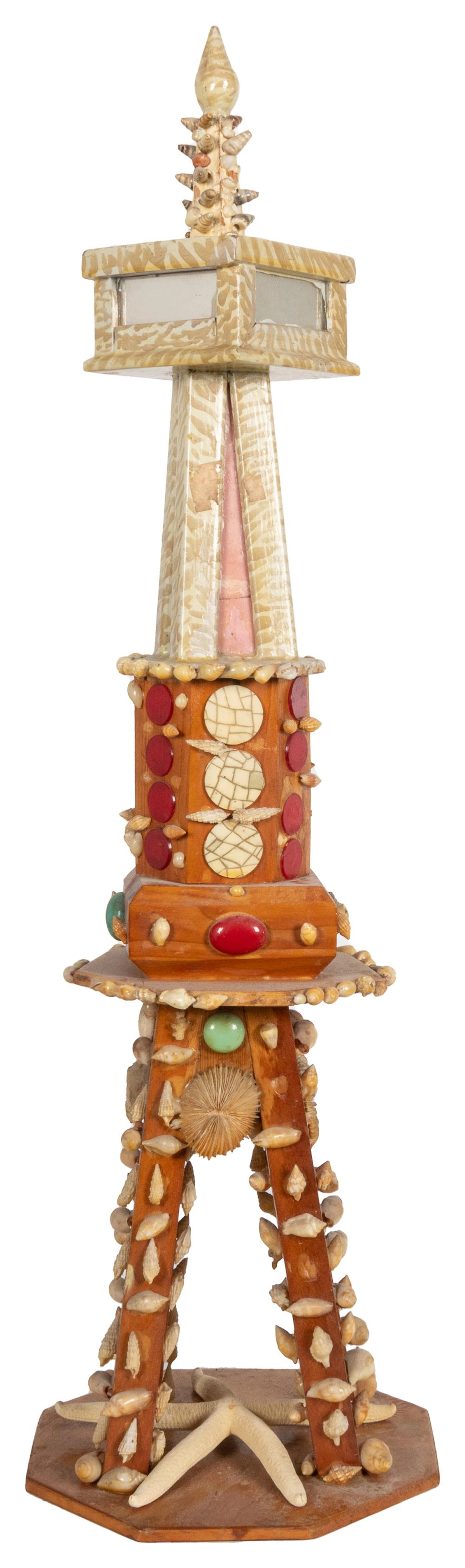 [FOLK ART]. Hand-Painted and Decorated Shell Assemblage Tow...
