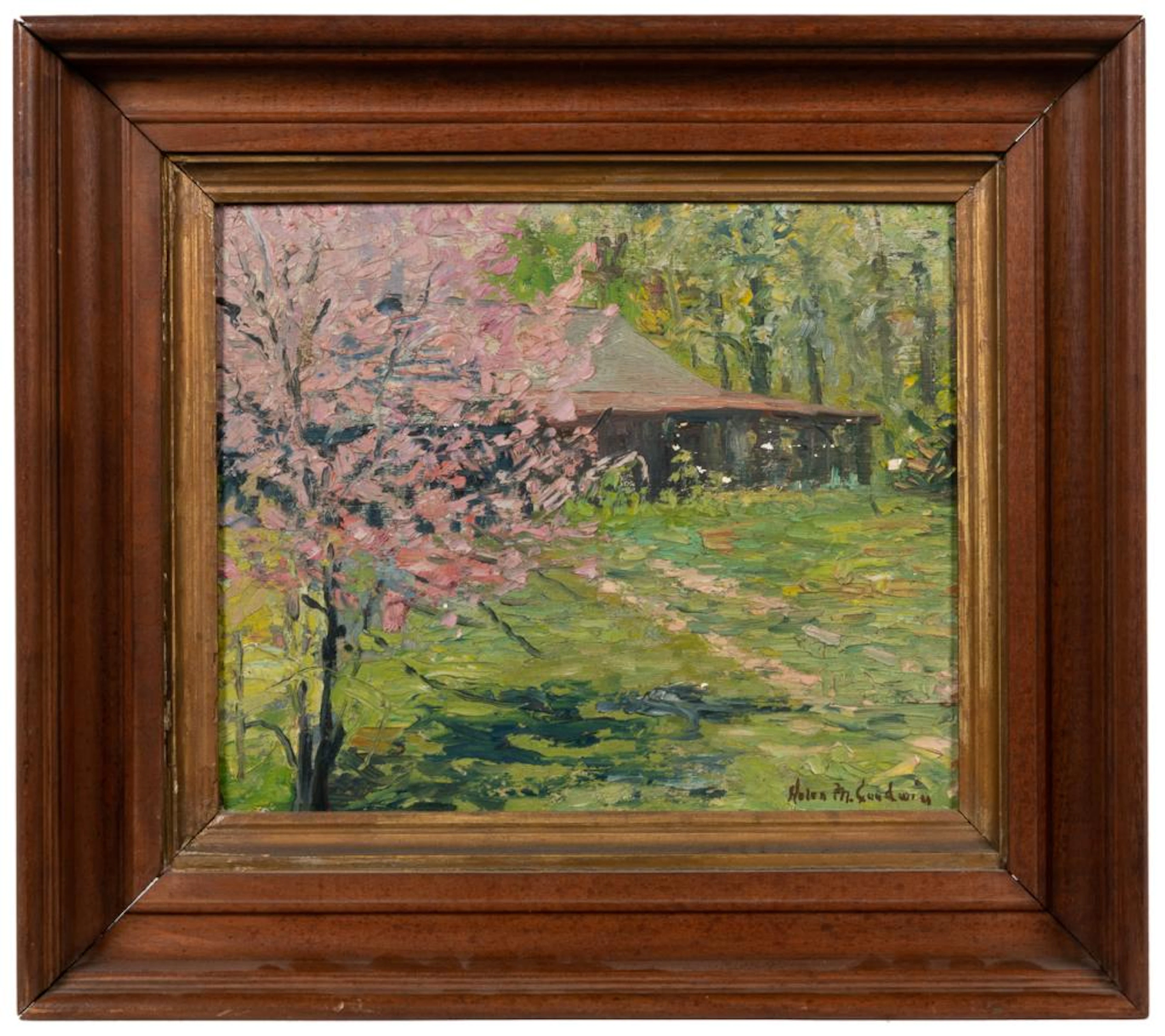 GOODWIN, Helen M. (American, 1865-1955). Cabin in the Woods...
