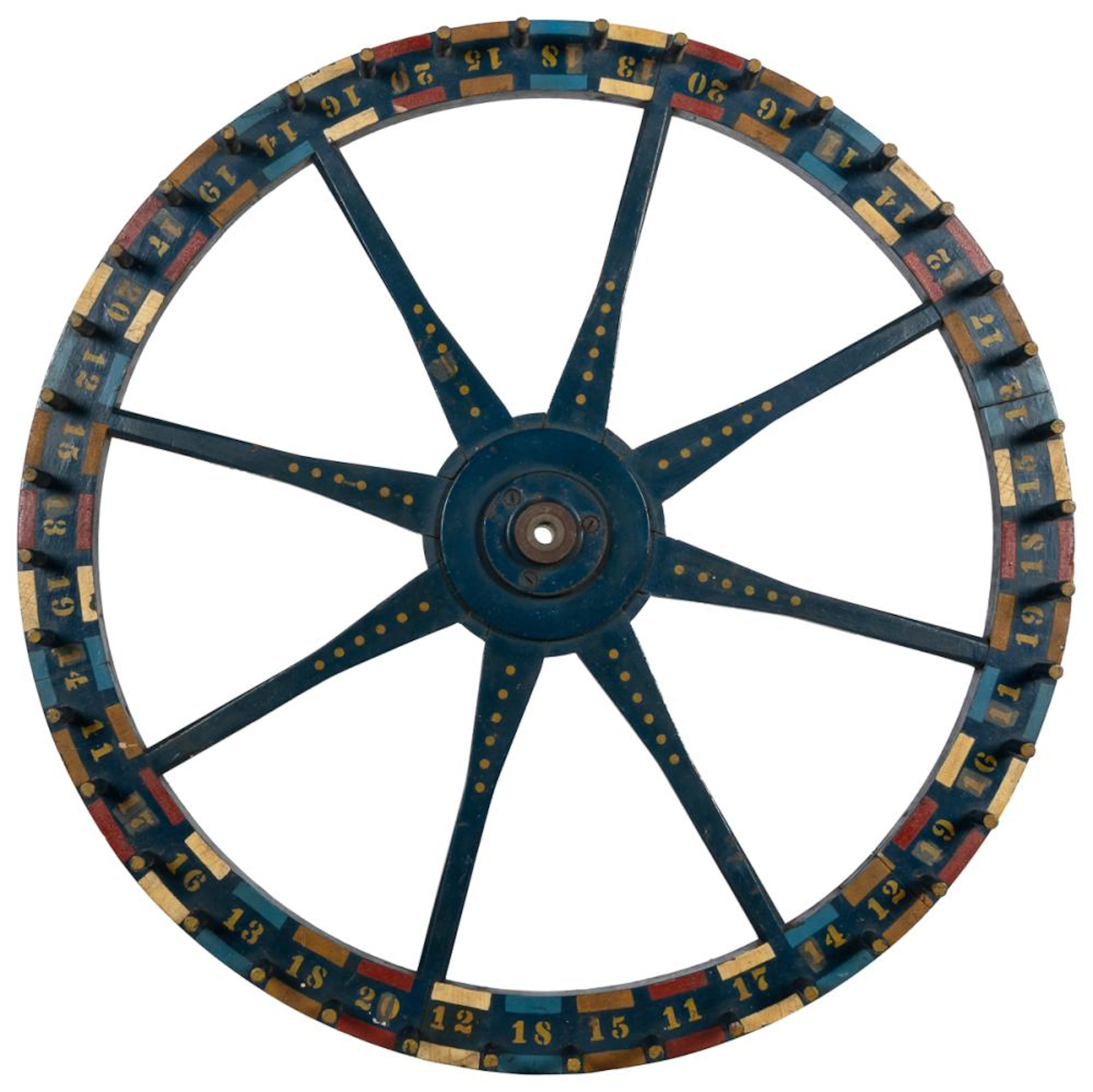 Hand-Painted Carnival Gaming Wheel. [20th century]. Wooden ...