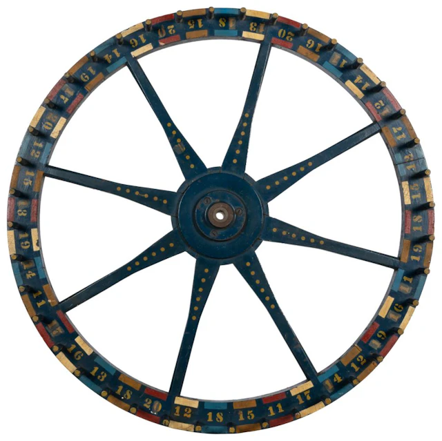 Hand-Painted Carnival Gaming Wheel. [20th century]. Wooden ...