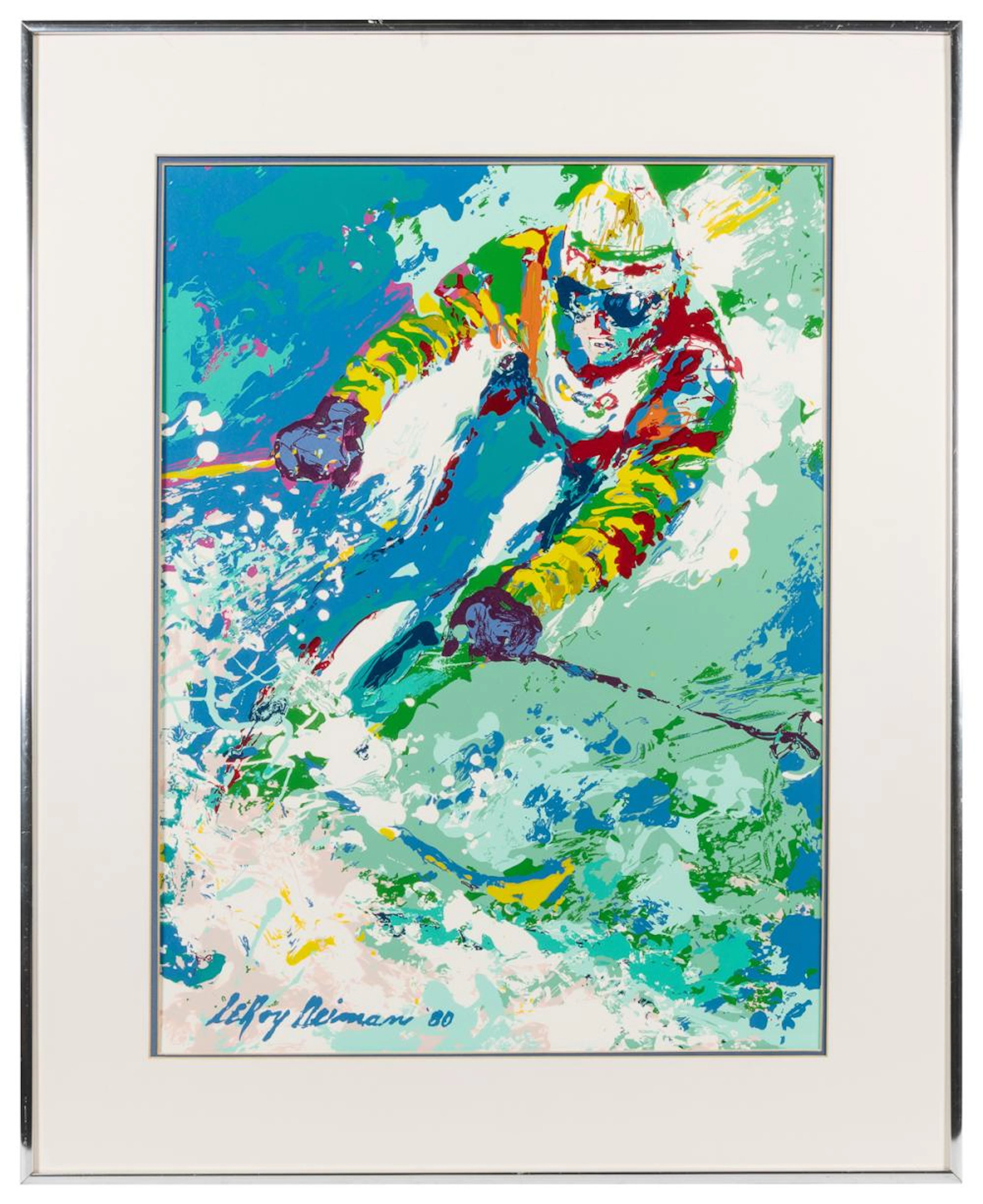 EIMAN, Leroy (American, 1921-2012) Olympic Skier. 1980. Co...