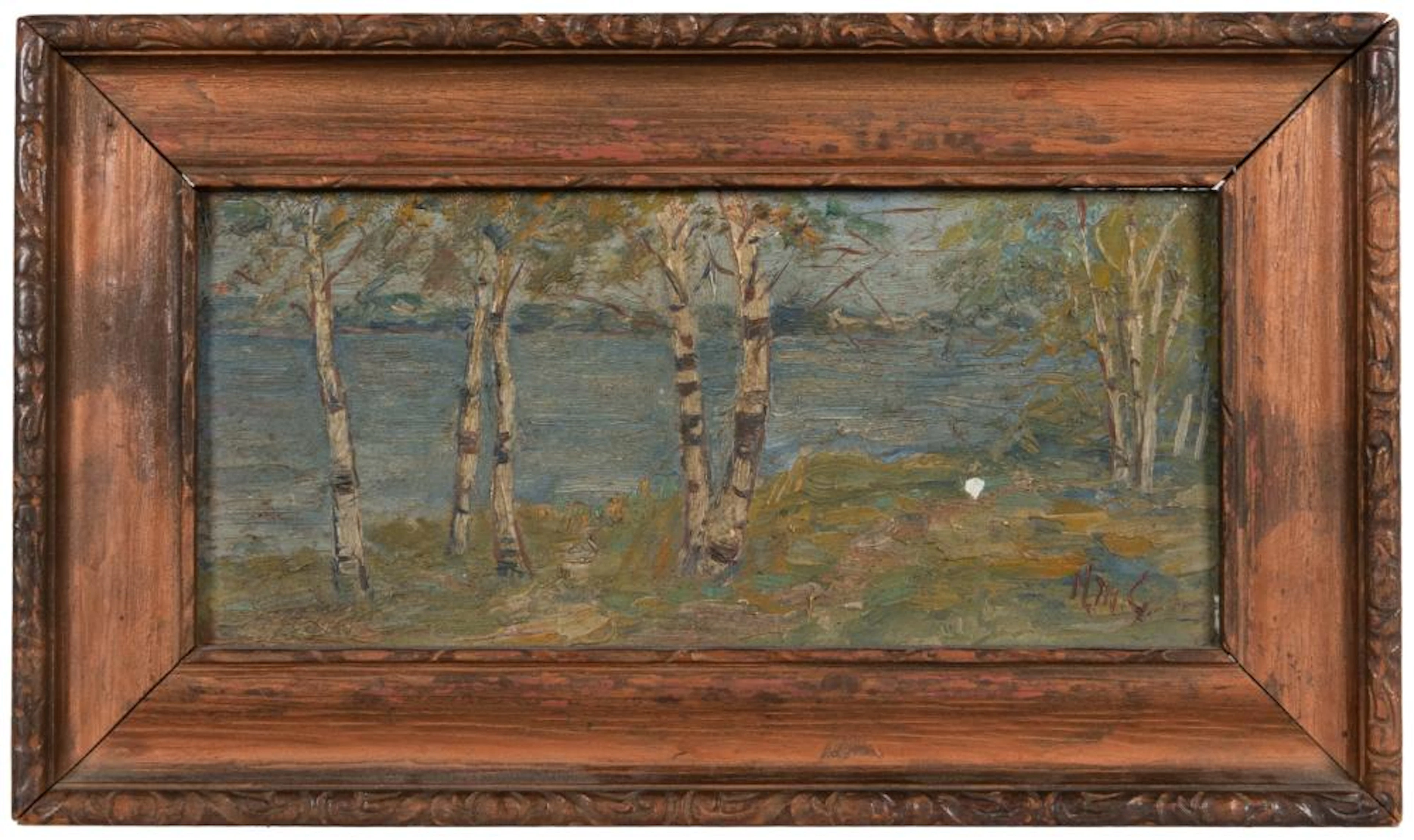 GOODWIN, Helen M. (American, 1865-1955). Landscape with Tre...